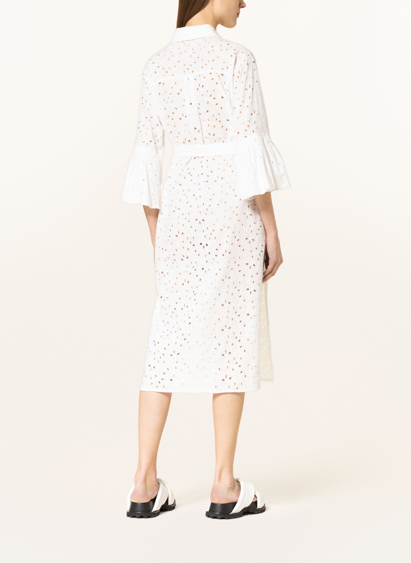 DIANE VON FURSTENBERG Shirt dress LIORA in lace with 3/4 sleeves, Color: WHITE (Image 3)