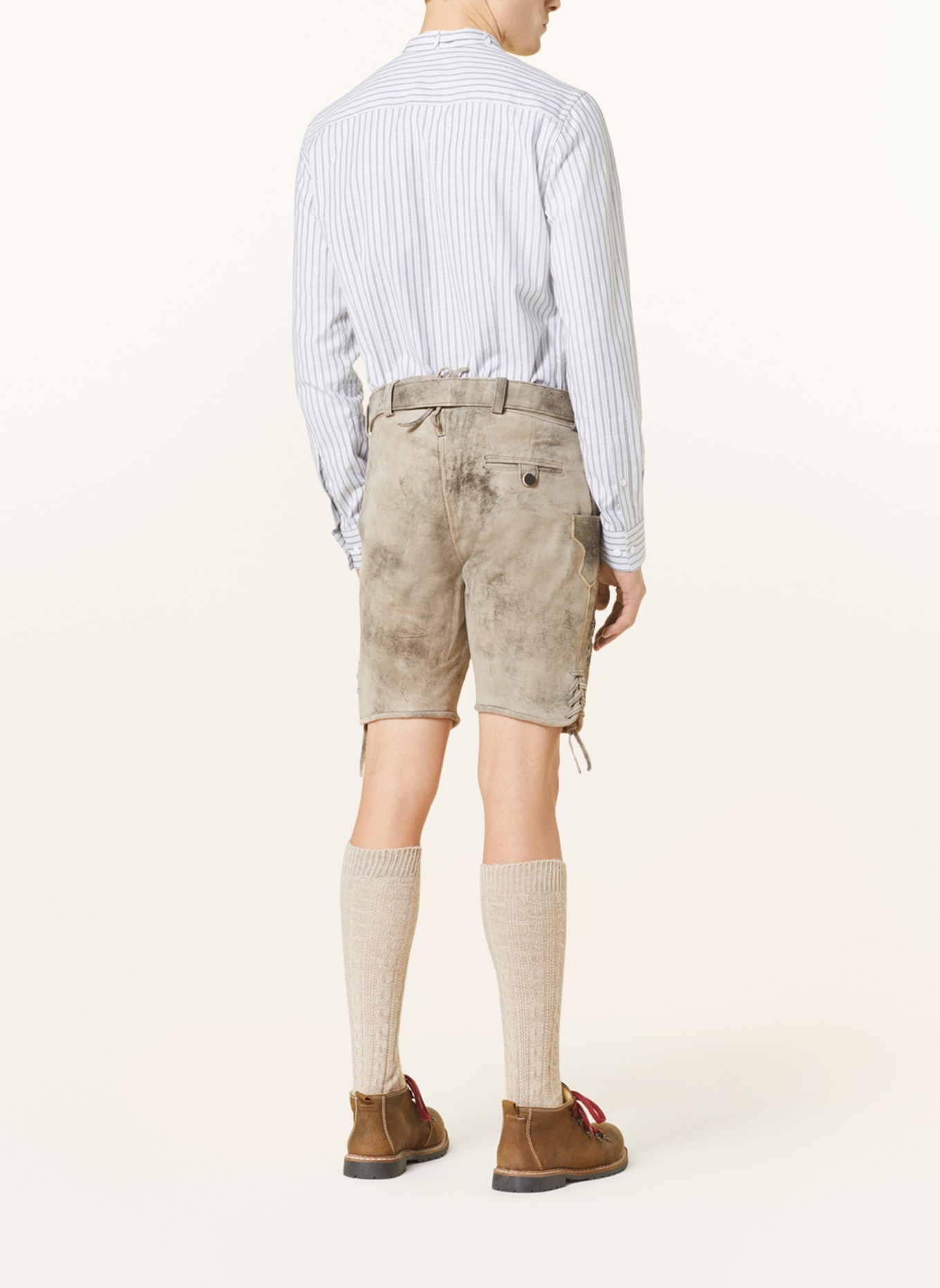 Spieth & Wensky Spodnie skórzane w stylu ludowym HERBERT, Kolor: SZARY (Obrazek 3)