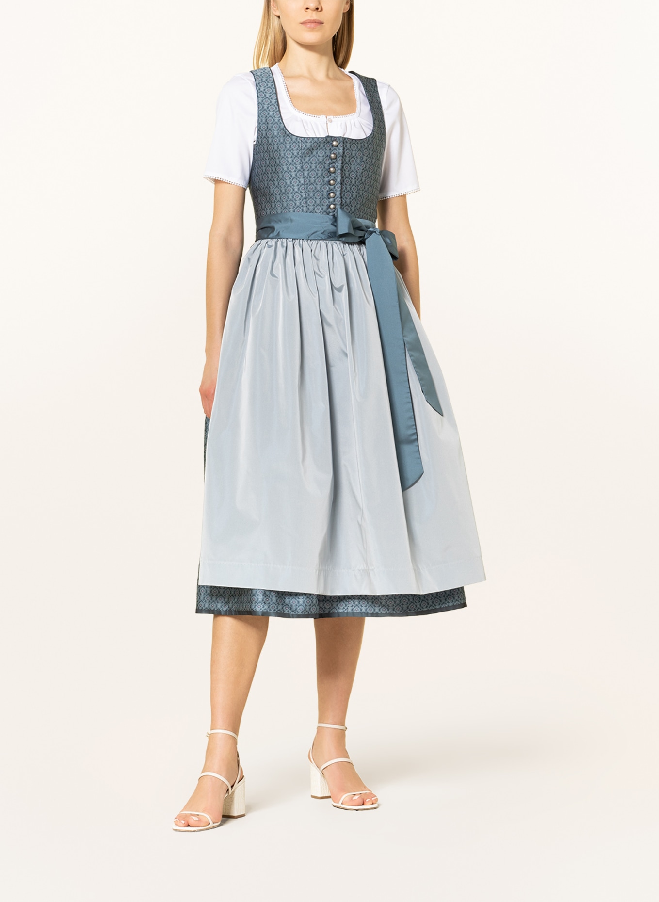 WALDORFF Dirndl blouse in mixed materials, Color: WHITE (Image 4)
