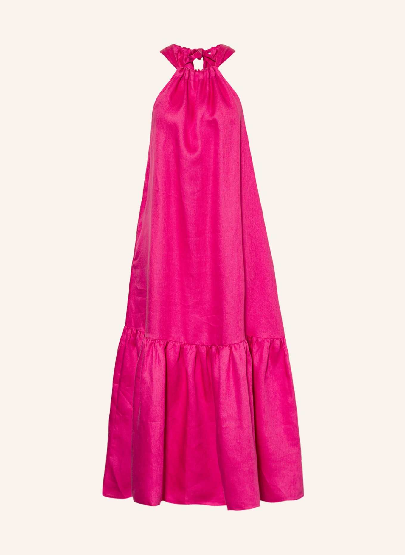 ASCENO Sukienka z lnu, Kolor: MOCNORÓŻOWY (Obrazek 1)