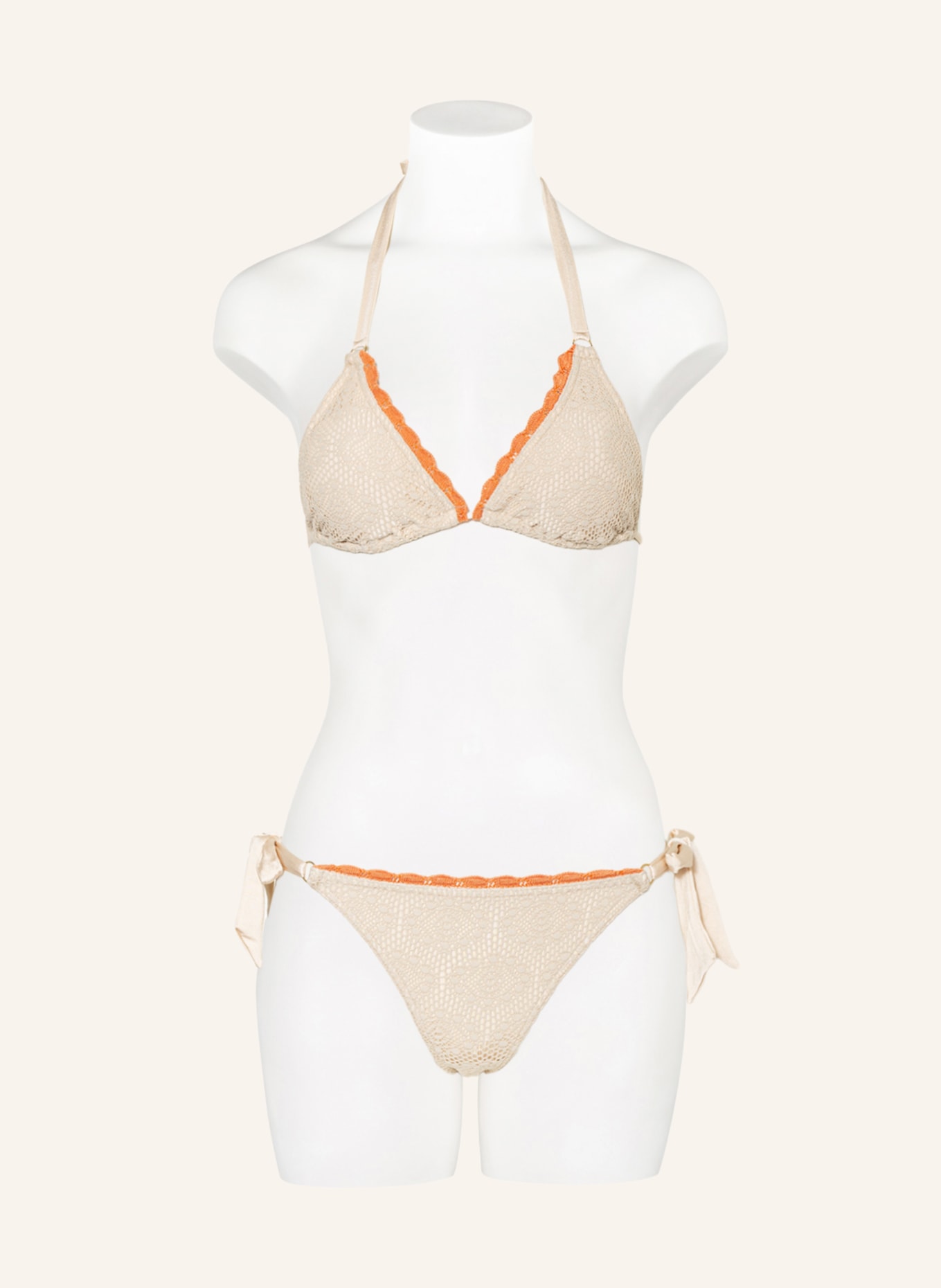 BANANA MOON COUTURE Triangle bikini top CROCHET LUA, Color: CREAM (Image 2)