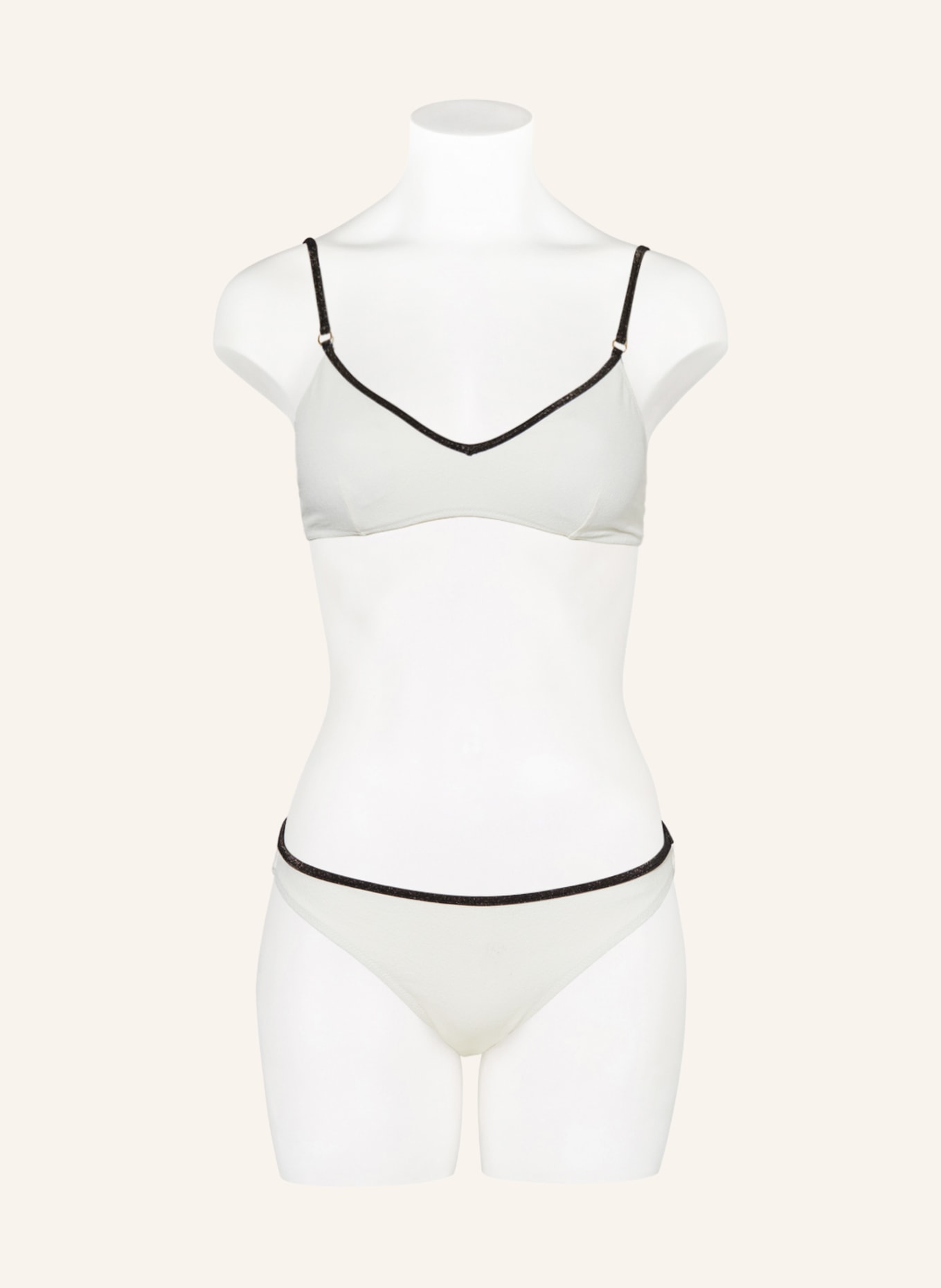 BANANA MOON COUTURE Basic bikini bottoms SALAMINA HENA, Color: ECRU/ BLACK (Image 2)