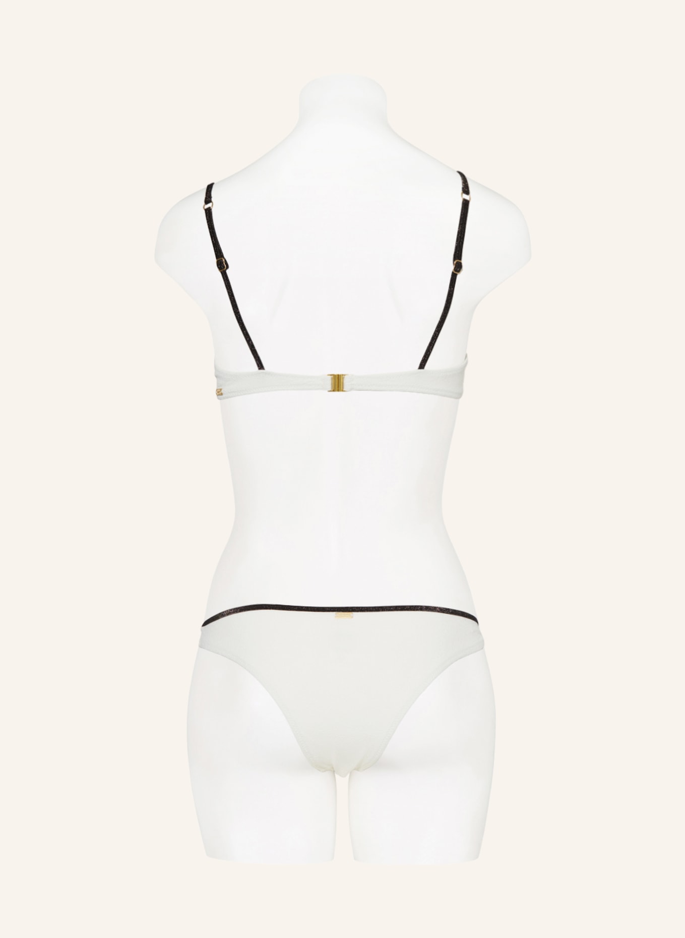 BANANA MOON COUTURE Basic bikini bottoms SALAMINA HENA, Color: ECRU/ BLACK (Image 3)