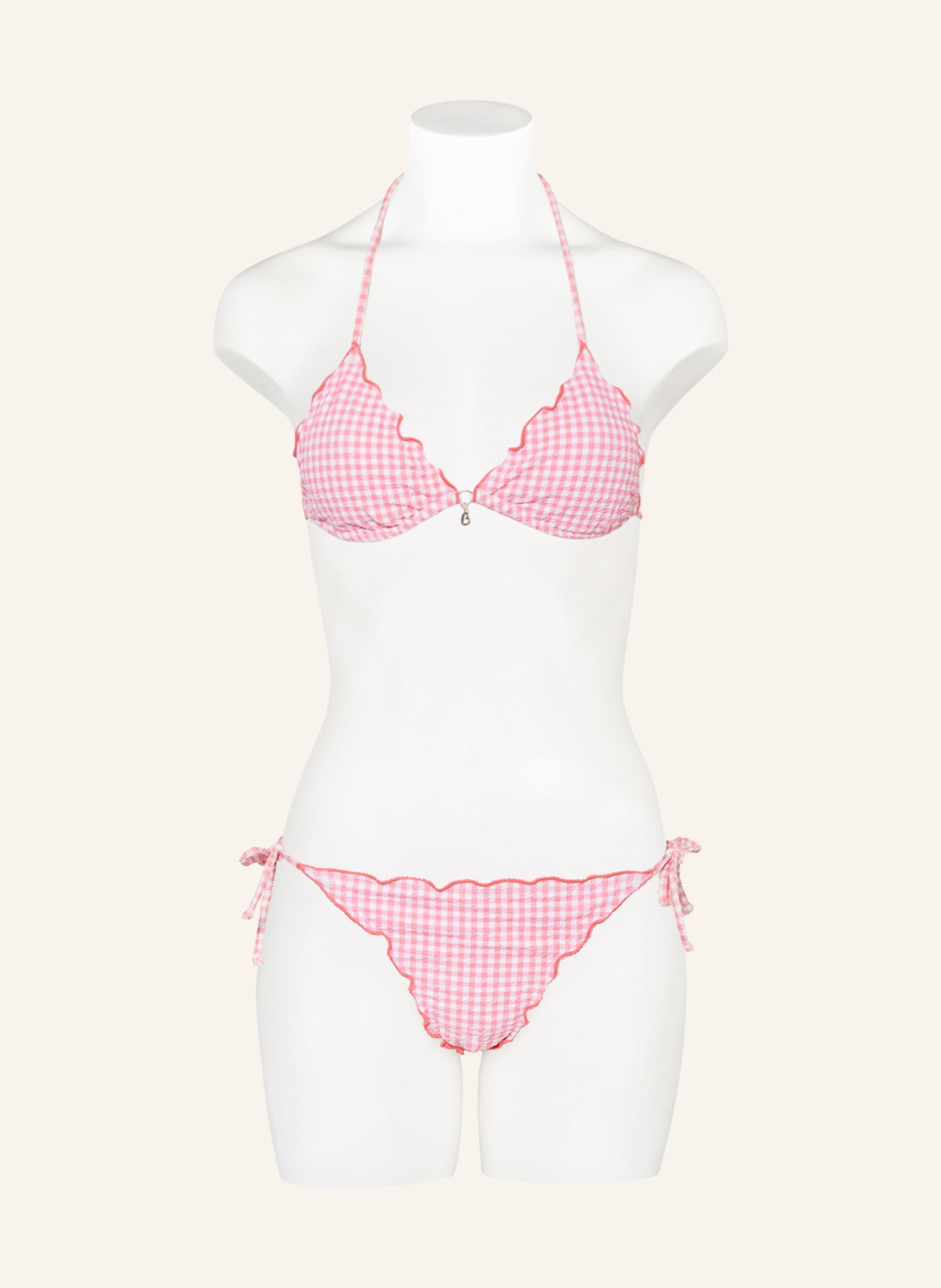 BANANA MOON Triangle bikini top RETRO CIRO, Color: WHITE/ PINK (Image 2)