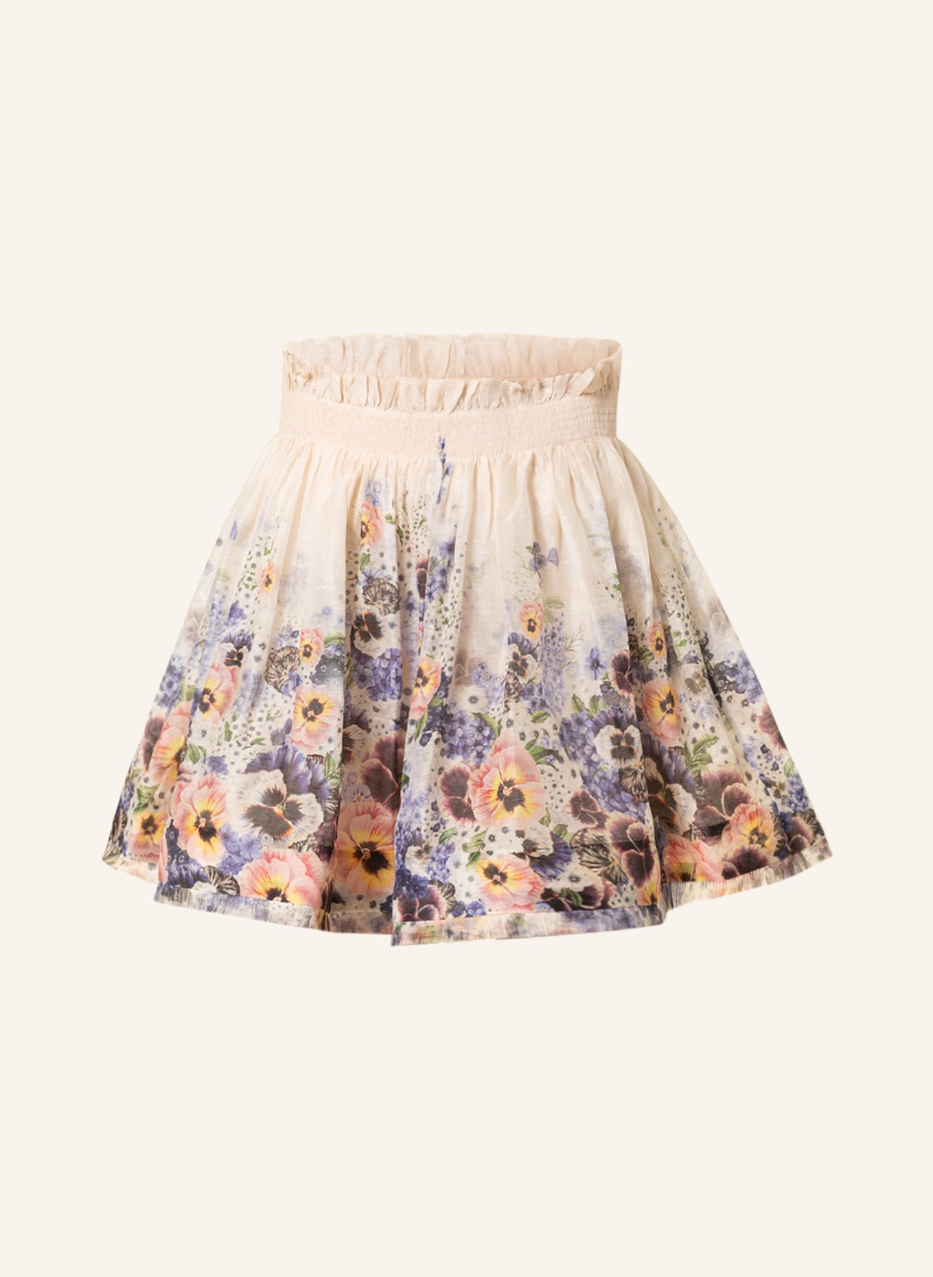 ZIMMERMANN Skirt TAMA with linen and silk, Color: PINK/ PURPLE/ GREEN (Image 1)