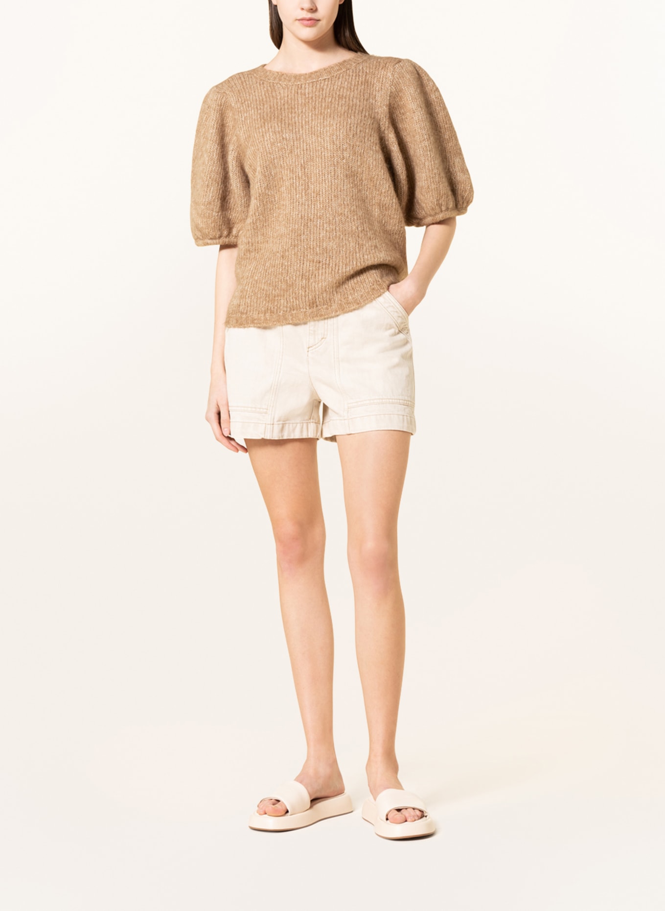 Skall Studio Short sleeve sweater VERA with alpaca, Color: CAMEL (Image 2)