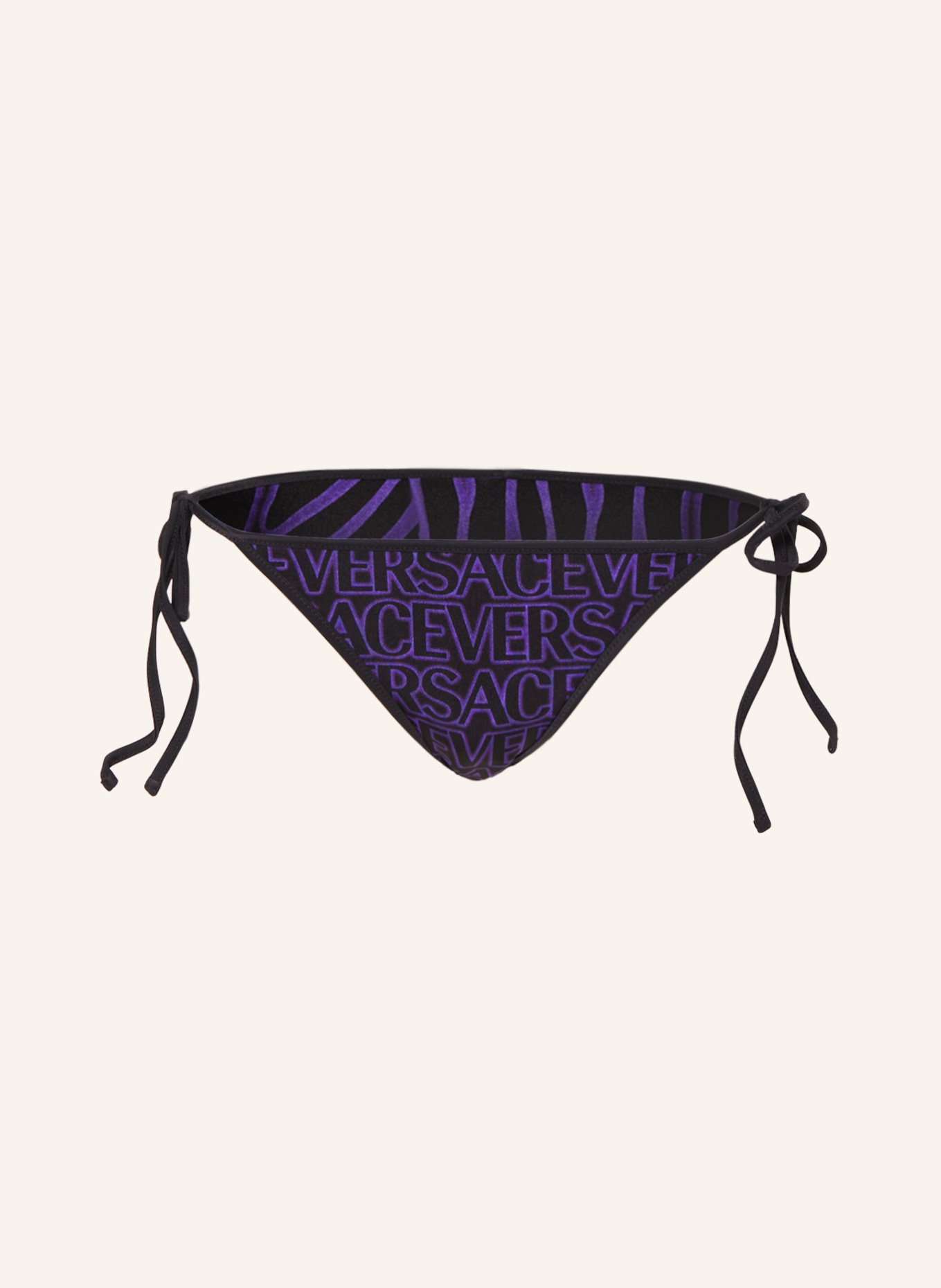 VERSACE Reversible triangle bikini bottoms, Color: BLACK/ PURPLE (Image 1)
