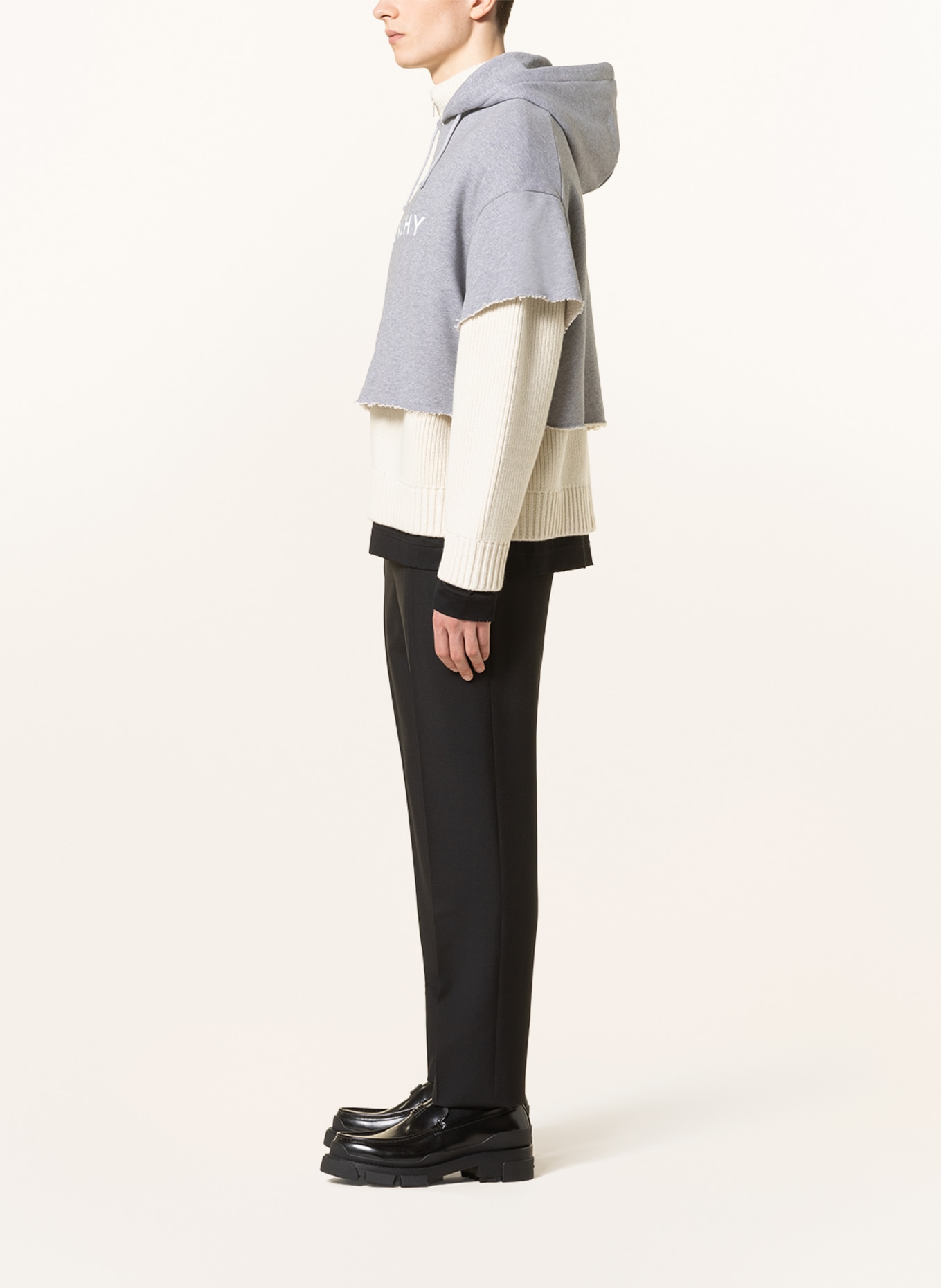 GIVENCHY Sweat jacket in mixed materials, Color: CREAM/ GRAY (Image 4)