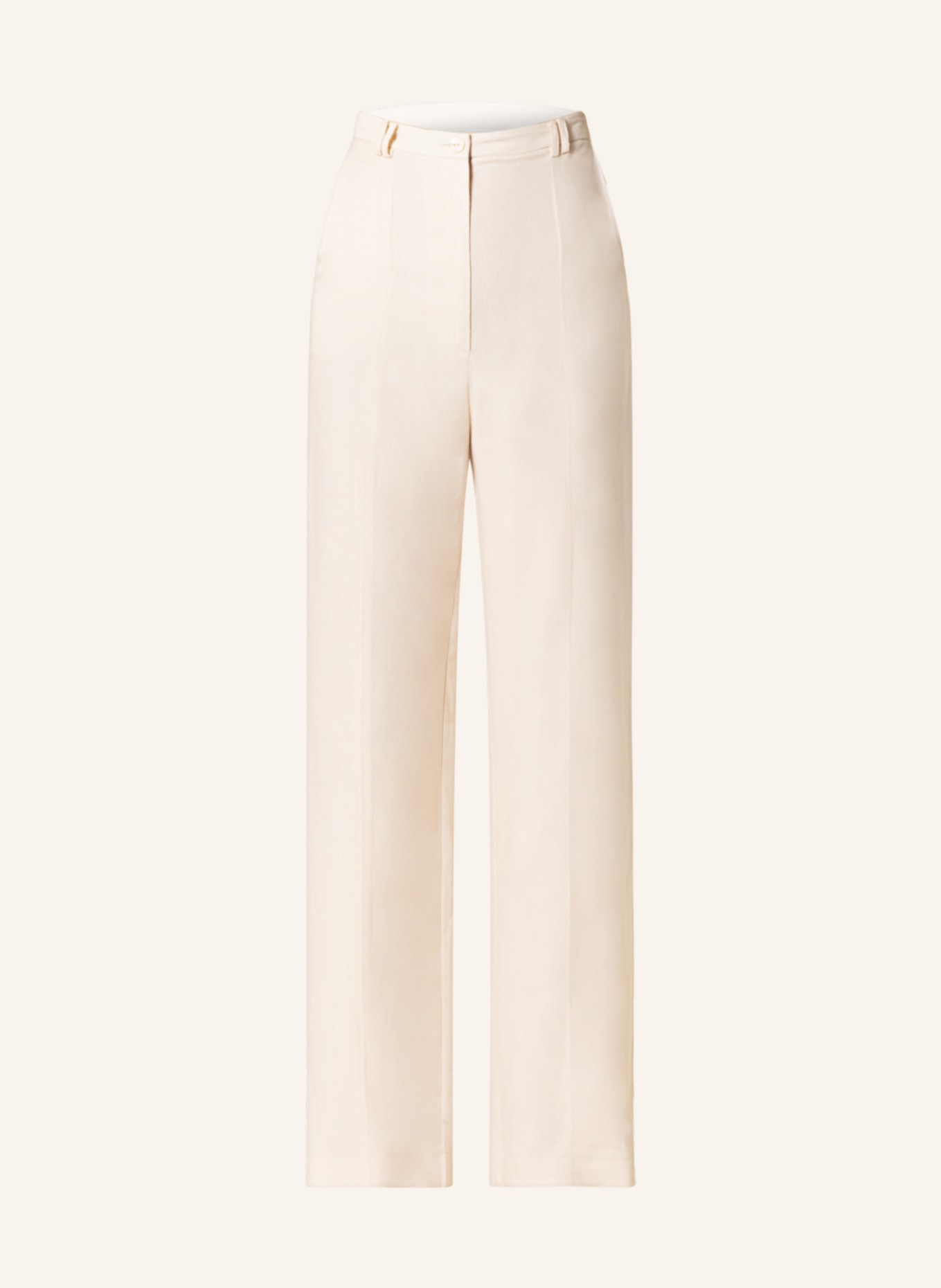PATRIZIA PEPE Spodnie marlena z dodatkiem lnu, Kolor: KREMOWY (Obrazek 1)