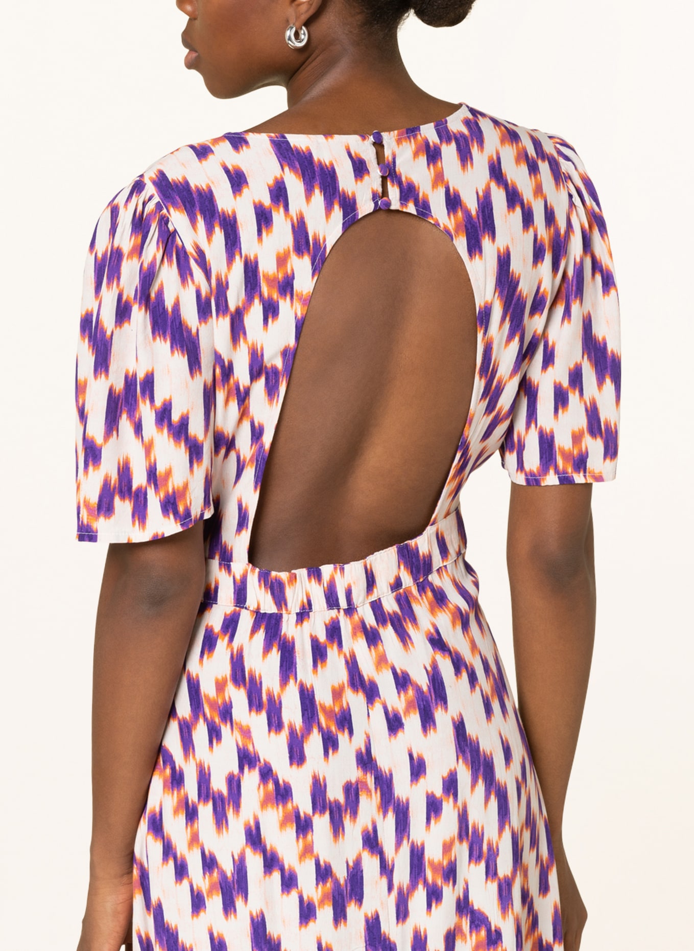 ICHI Kleid IHMELODY, Farbe: ECRU/ LILA/ ORANGE (Bild 4)