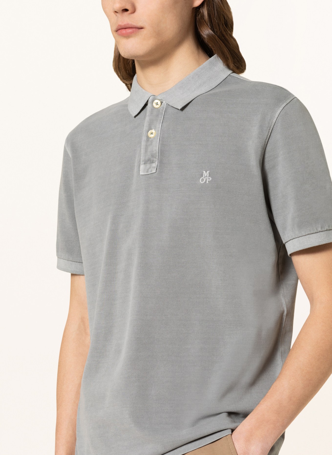 Marc O'Polo Piqué polo shirt, Color: GRAY (Image 4)