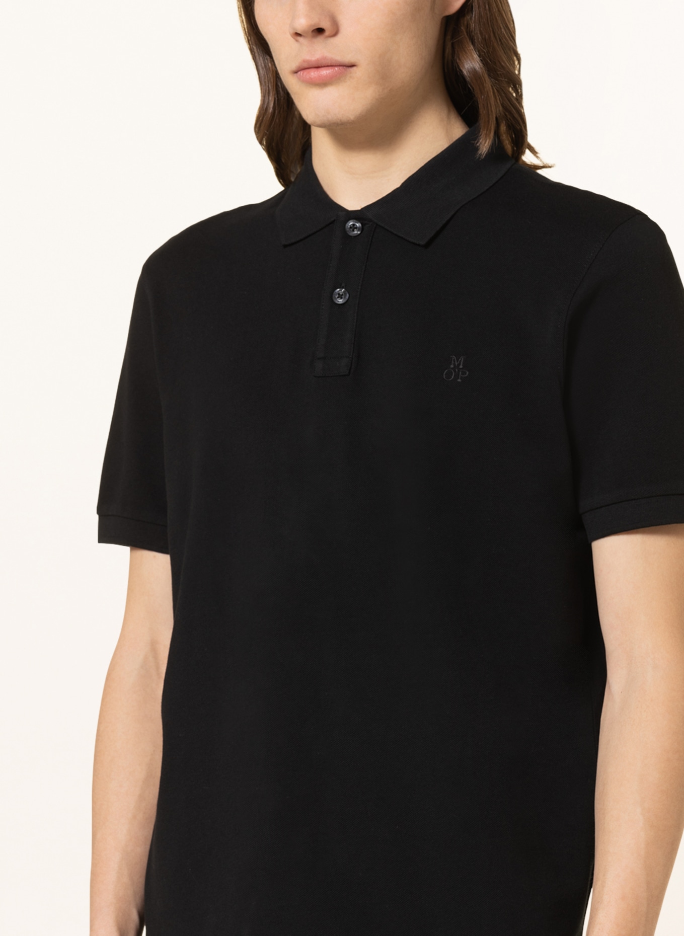 Marc O'Polo Piqué polo shirt, Color: BLACK (Image 4)