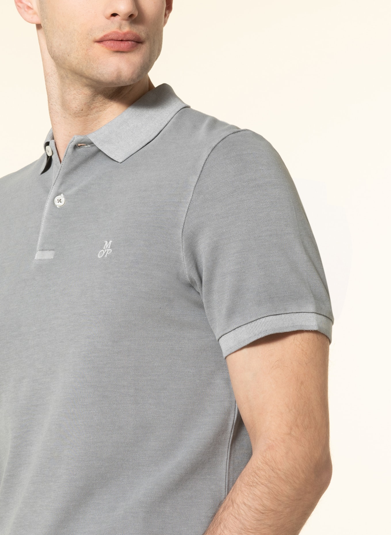 Marc O'Polo Piqué-Poloshirt Shaped Fit, Farbe: GRAU (Bild 4)