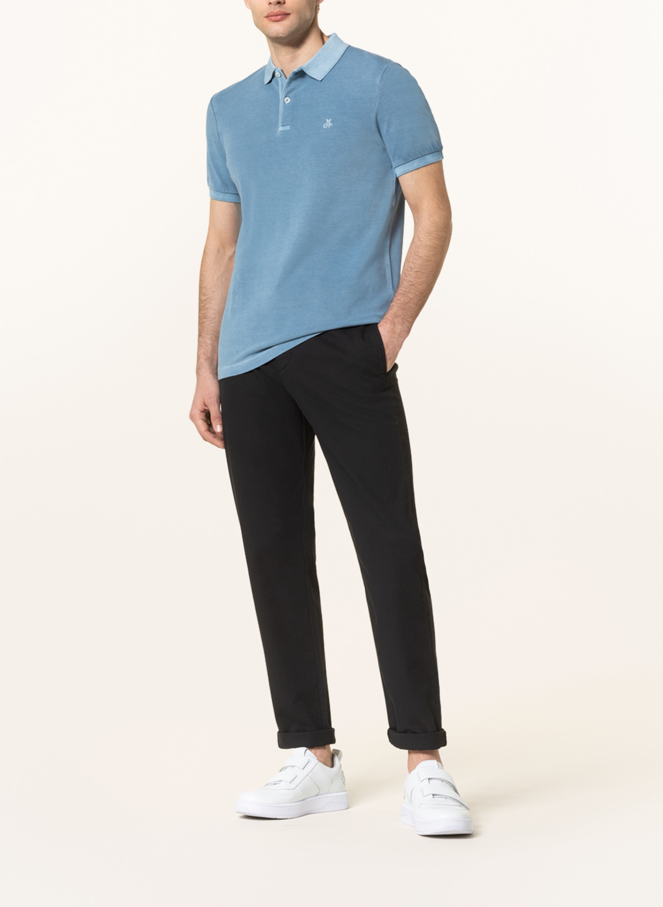 Marc O'Polo Piqué polo shirt shaped fit, Color: LIGHT BLUE (Image 2)