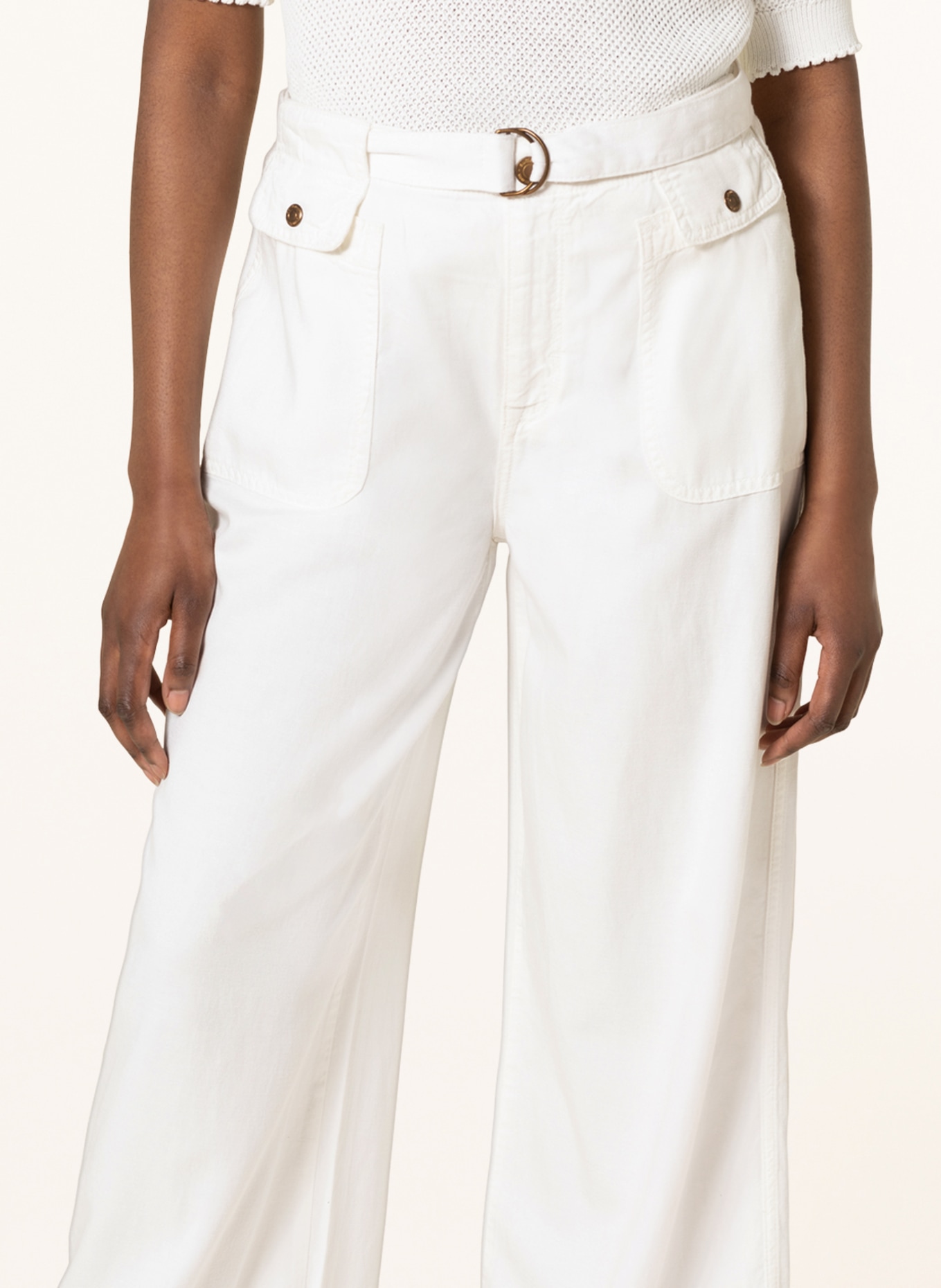 summum woman Wide leg trousers, Color: WHITE (Image 5)