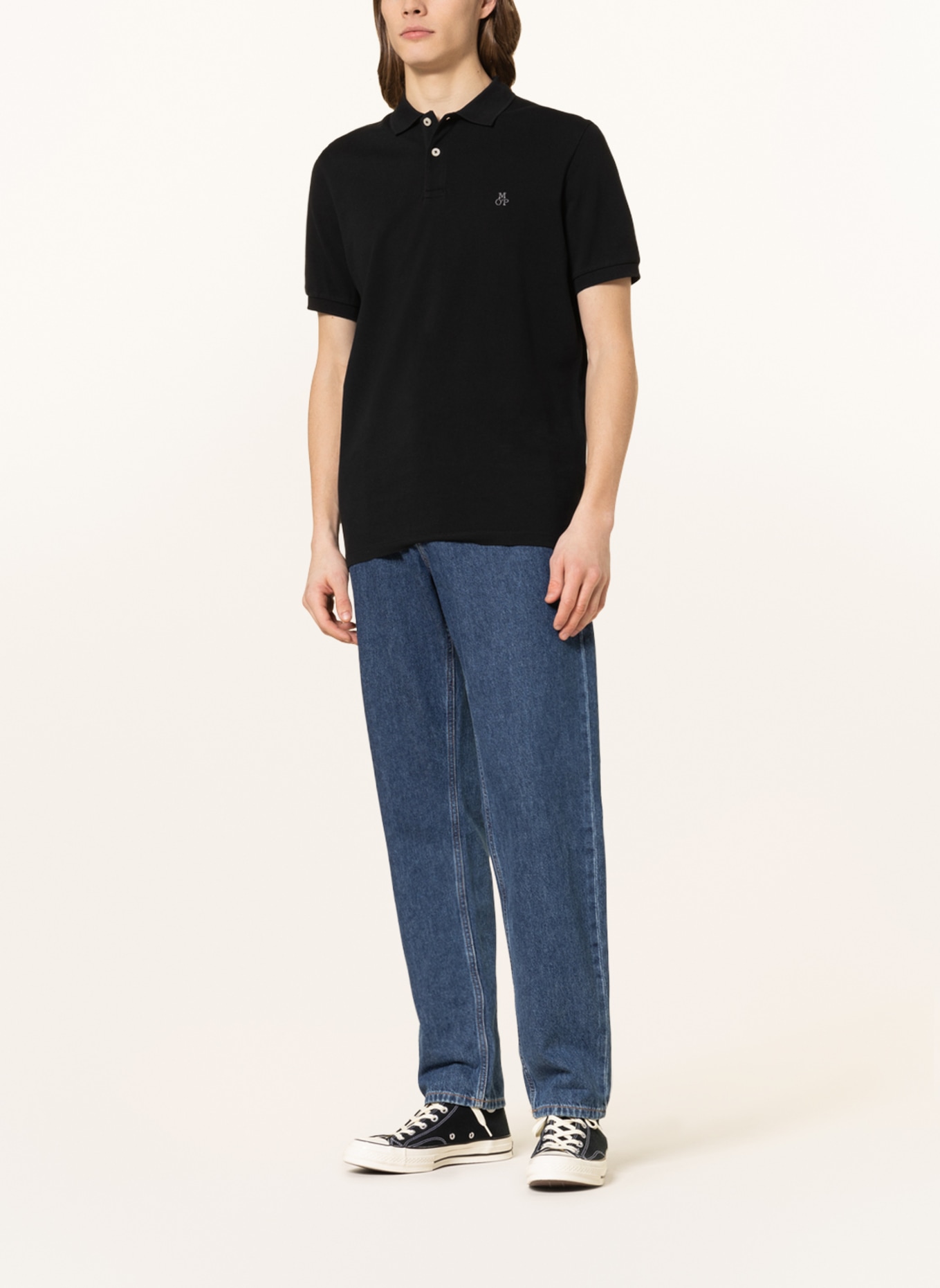 Marc O'Polo Piqué-Poloshirt Regular Fit, Farbe: SCHWARZ (Bild 2)