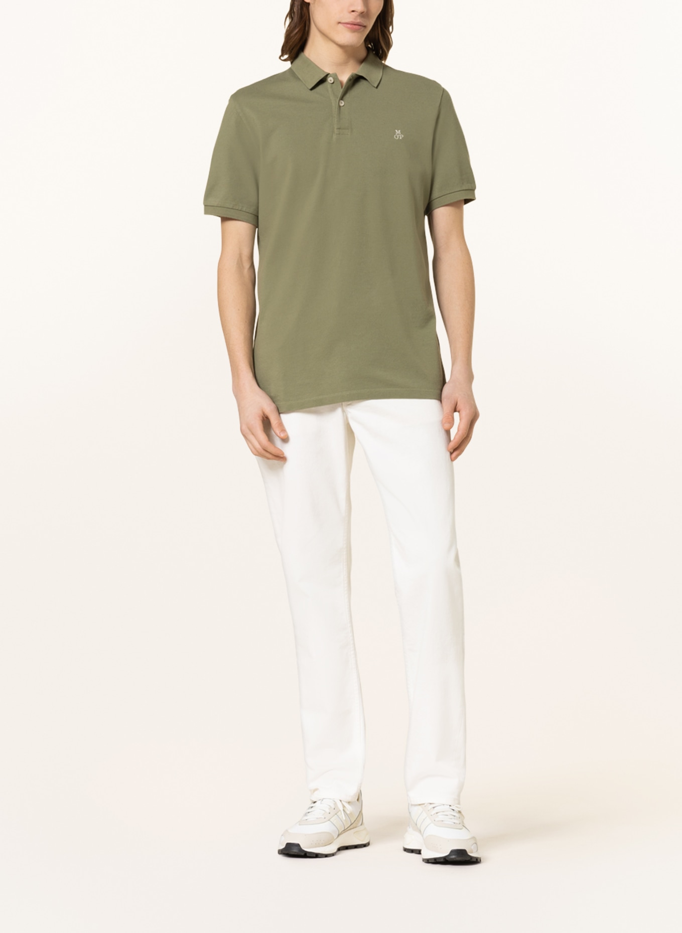 Marc O'Polo Piqué polo shirt regular fit, Color: OLIVE (Image 2)