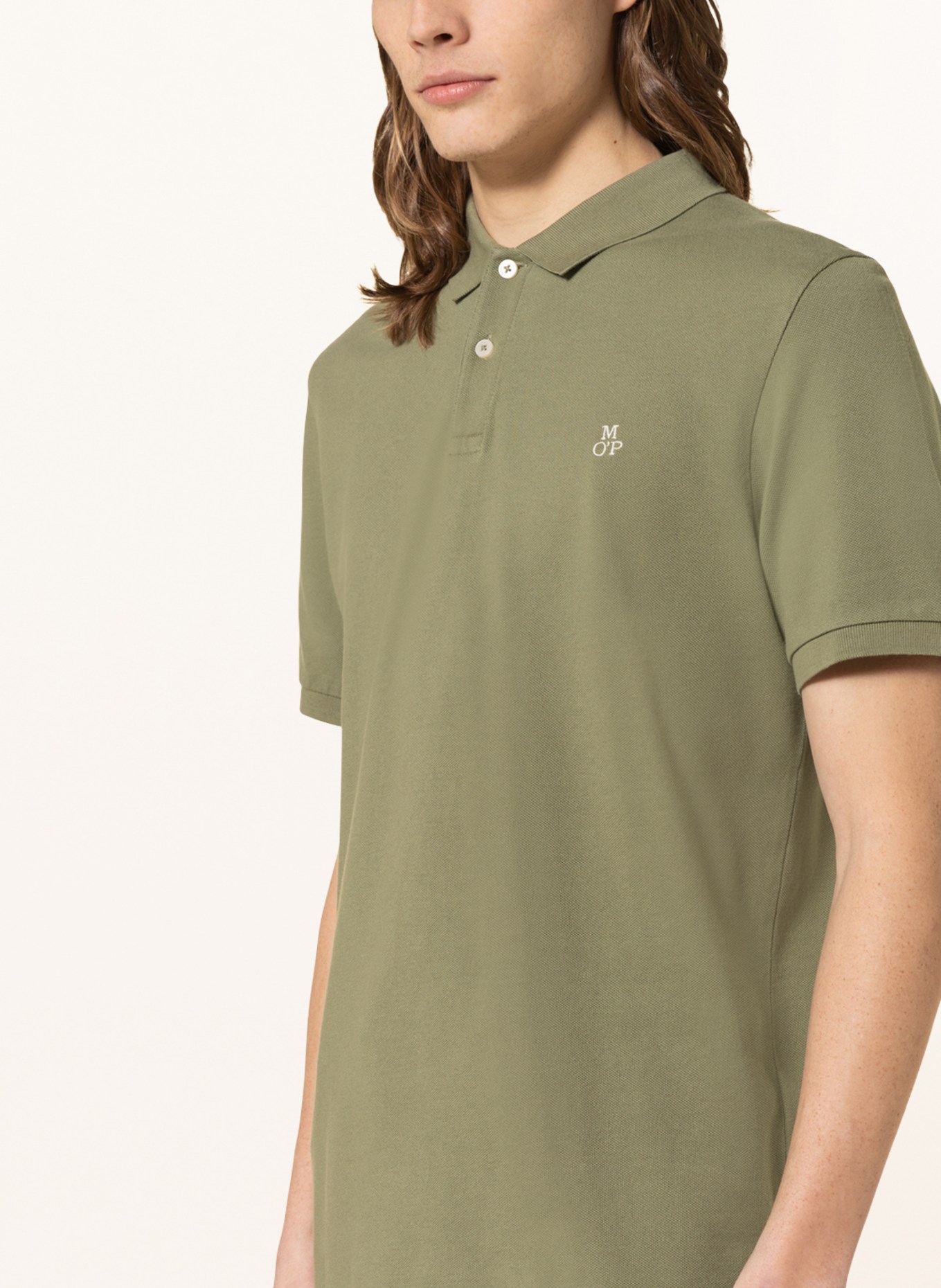 Marc O'Polo Piqué polo shirt regular fit, Color: OLIVE (Image 4)