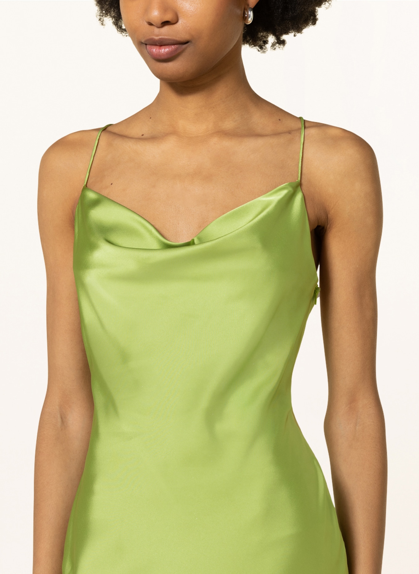 unique Cocktail dress made of satin, Color: GREEN (Image 4)