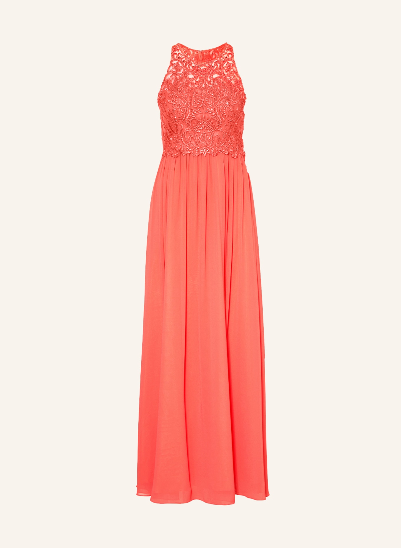 LAONA Evening dress with lace and decorative gems, Color: LIGHT RED (Image 1)