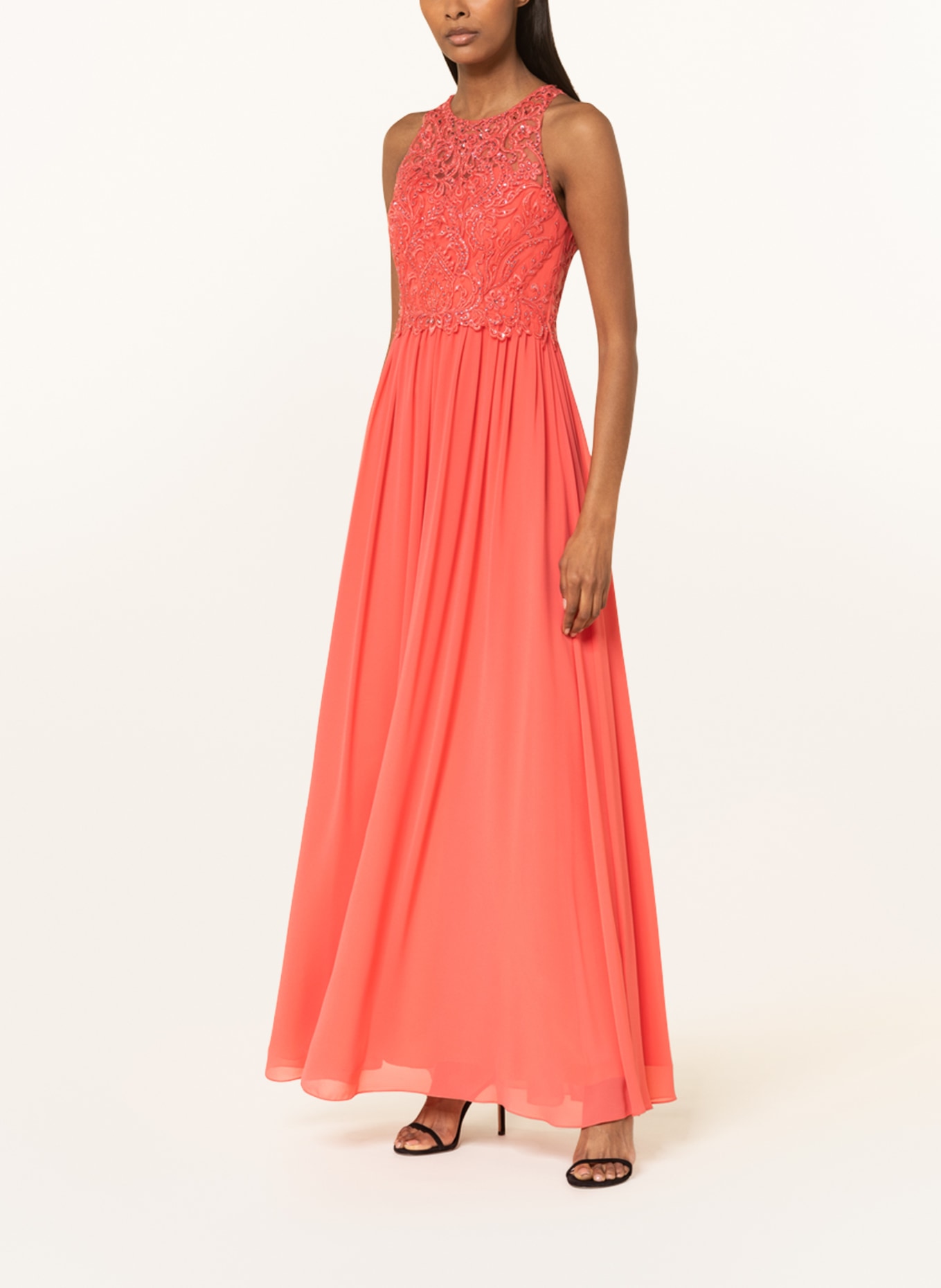 LAONA Evening dress with lace and decorative gems, Color: LIGHT RED (Image 2)
