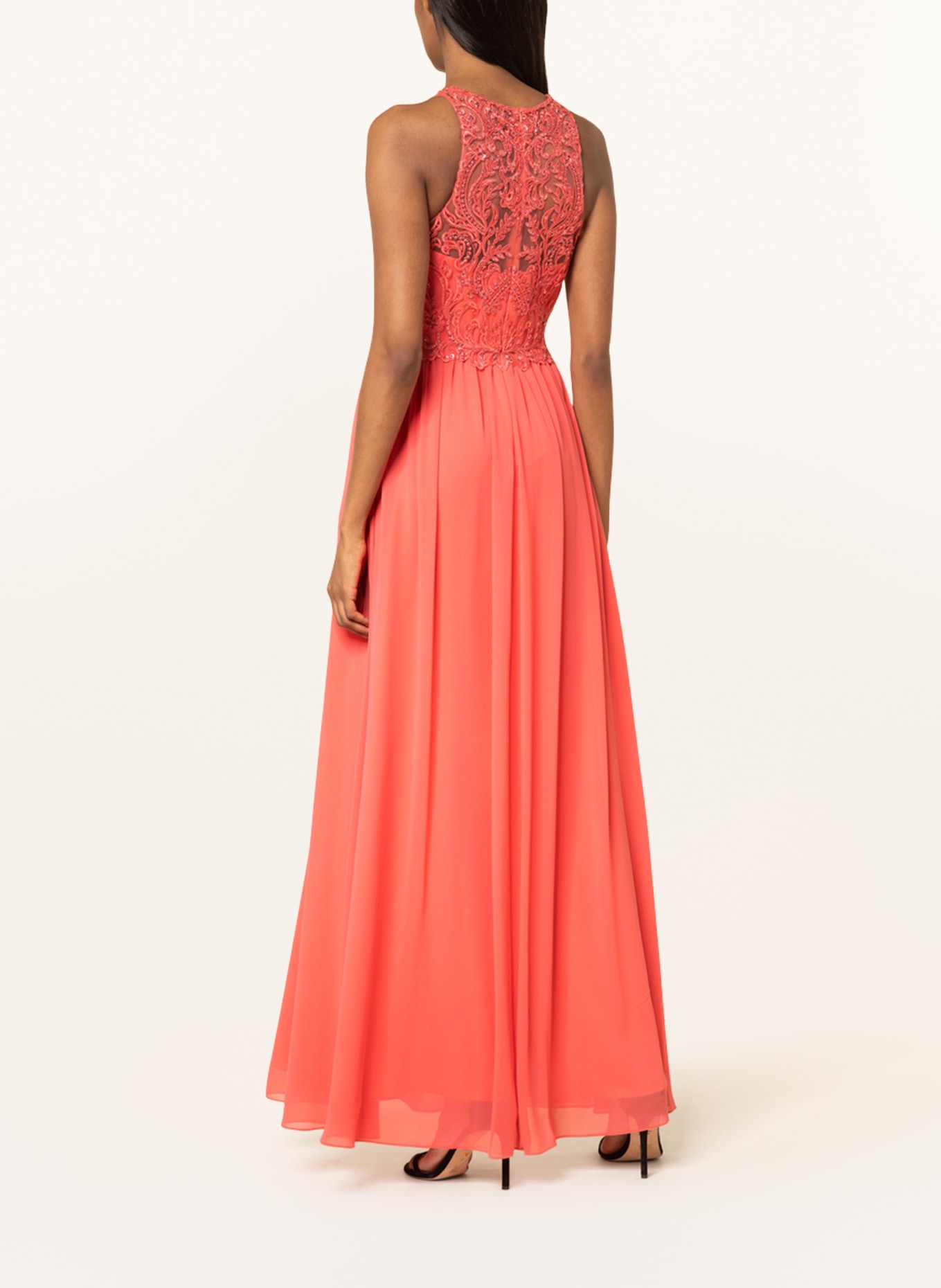 LAONA Evening dress with lace and decorative gems, Color: LIGHT RED (Image 3)