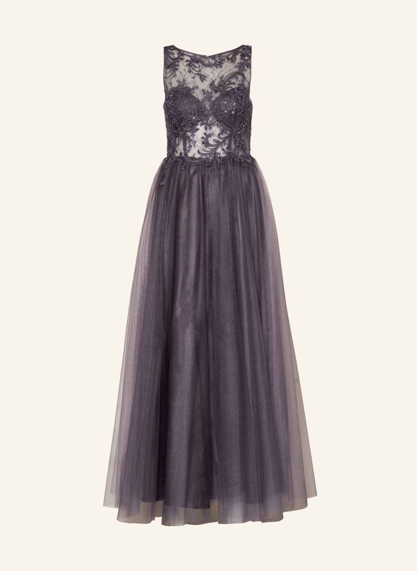 LAONA Evening dress with lace and sequins, Color: TAUPE (Image 1)