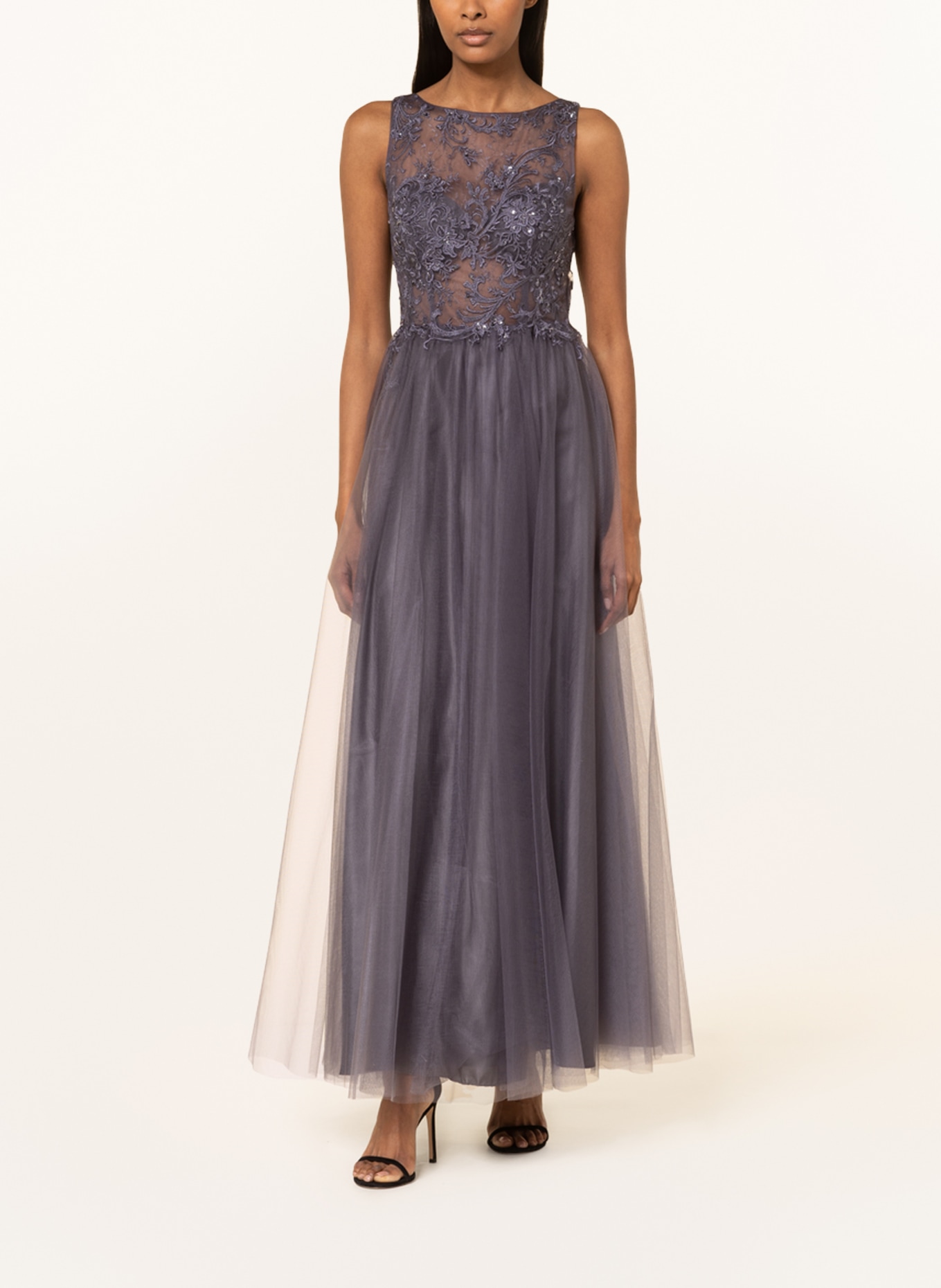 LAONA Evening dress with lace and sequins, Color: TAUPE (Image 2)
