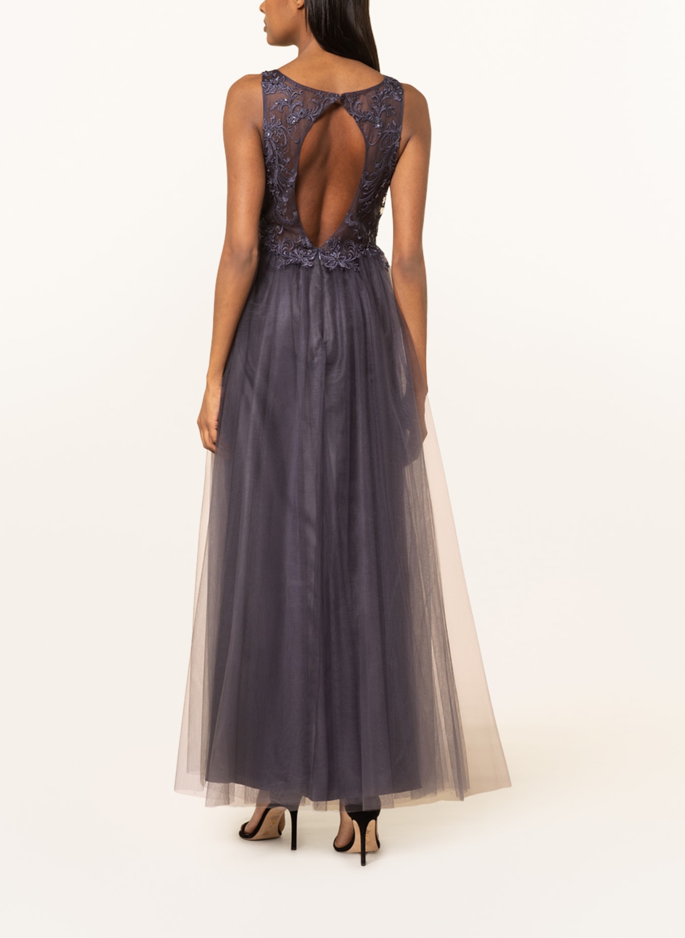 LAONA Evening dress with lace and sequins, Color: TAUPE (Image 3)