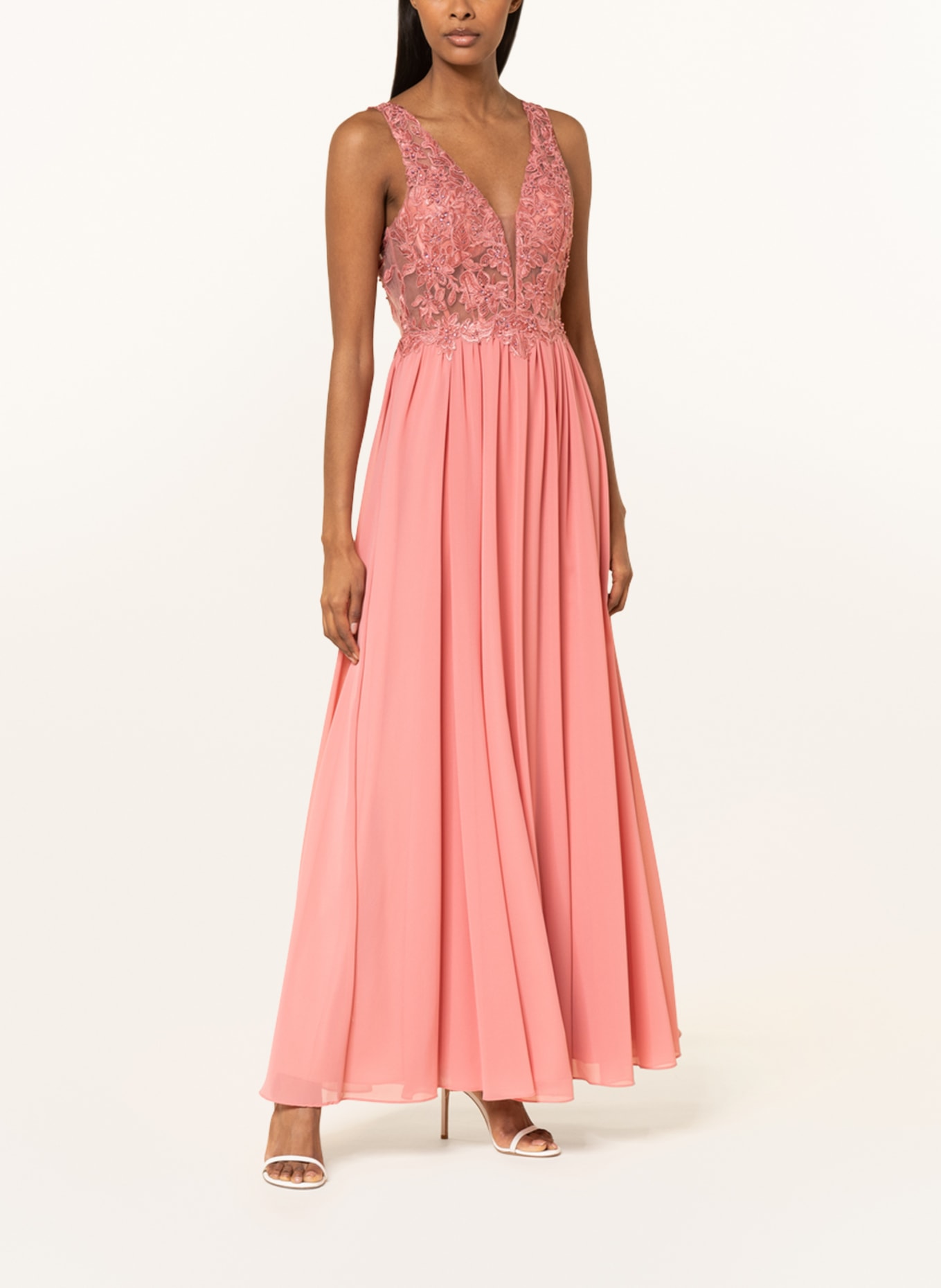 LAONA Evening dress with lace and decorative gems, Color: PINK (Image 2)