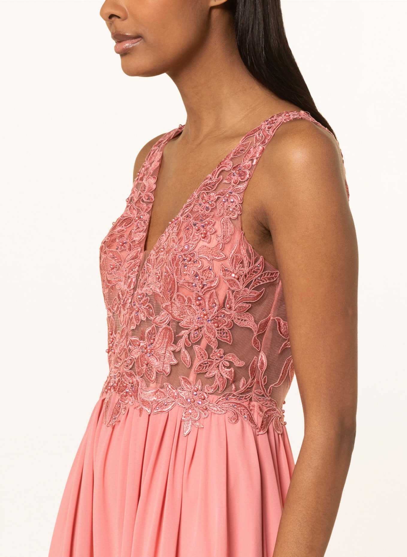 LAONA Evening dress with lace and decorative gems, Color: PINK (Image 4)