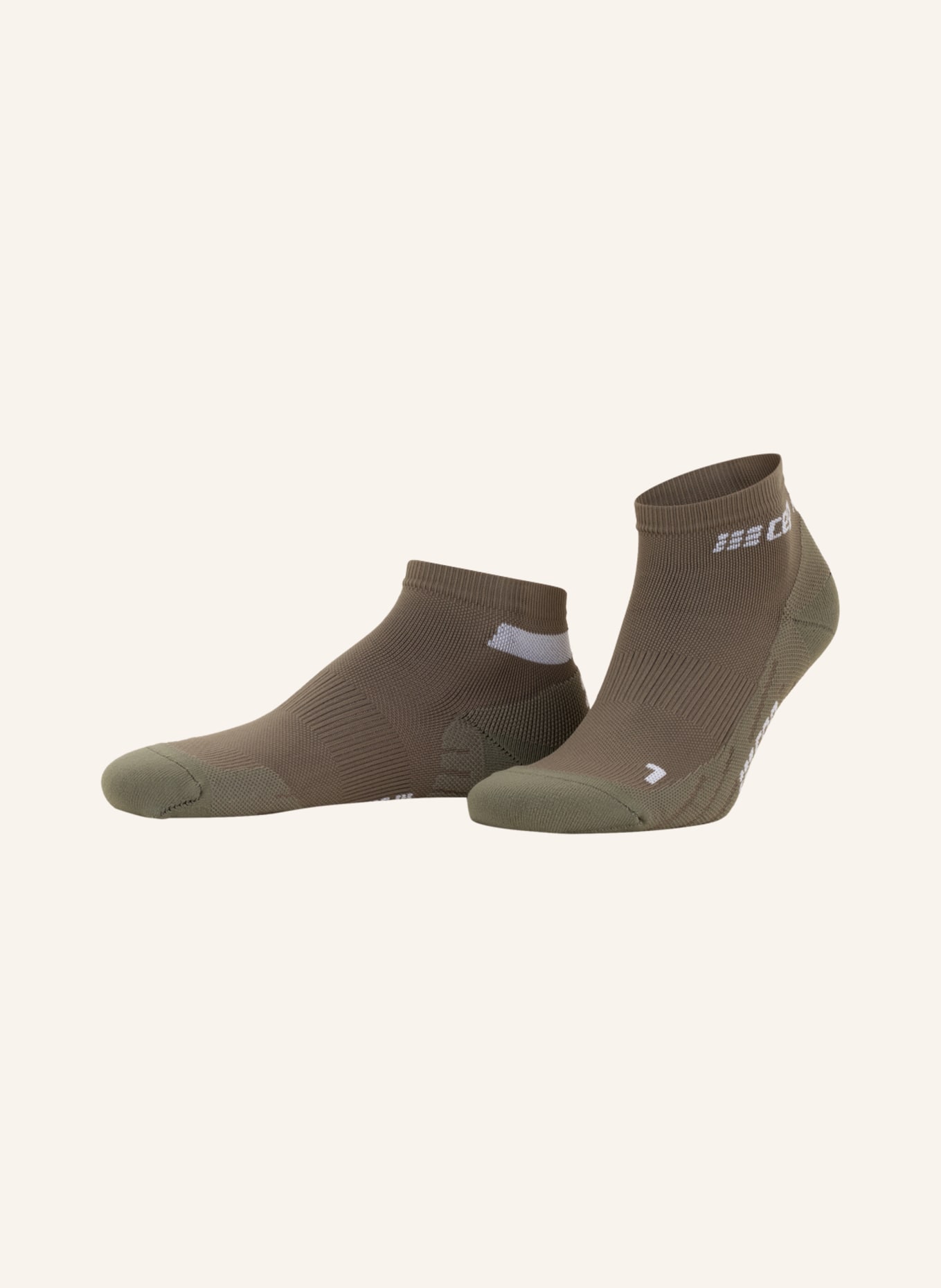 cep Running socks THE COMPRESSION 4.0 - LOW CUT, Color: OLIVE (Image 1)
