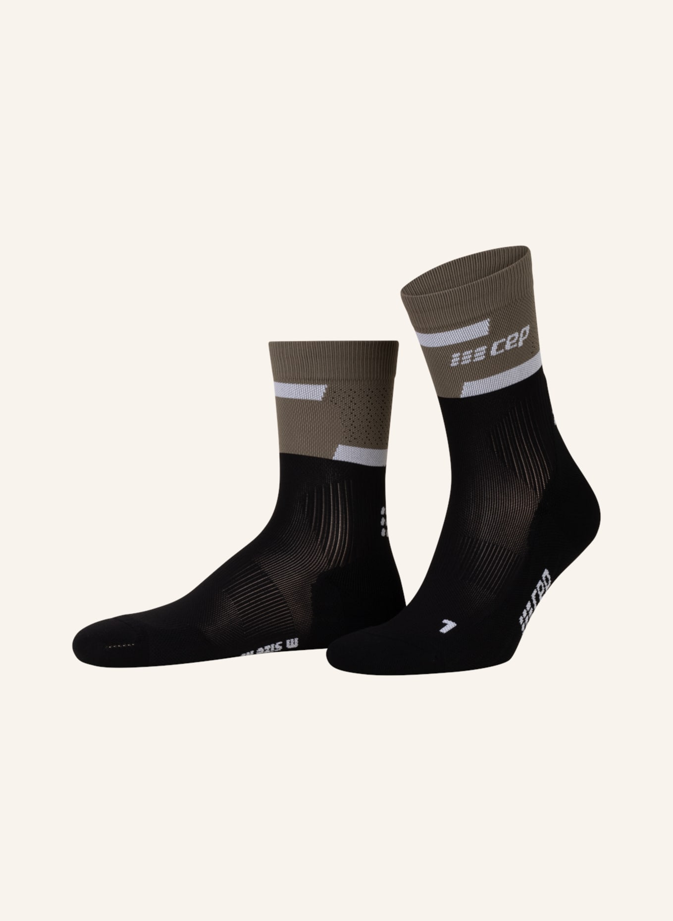 cep Běžecké ponožky THE RUN COMPRESSION SOCKS 4.0 - MID CUT, Barva: 825 olive/black (Obrázek 1)