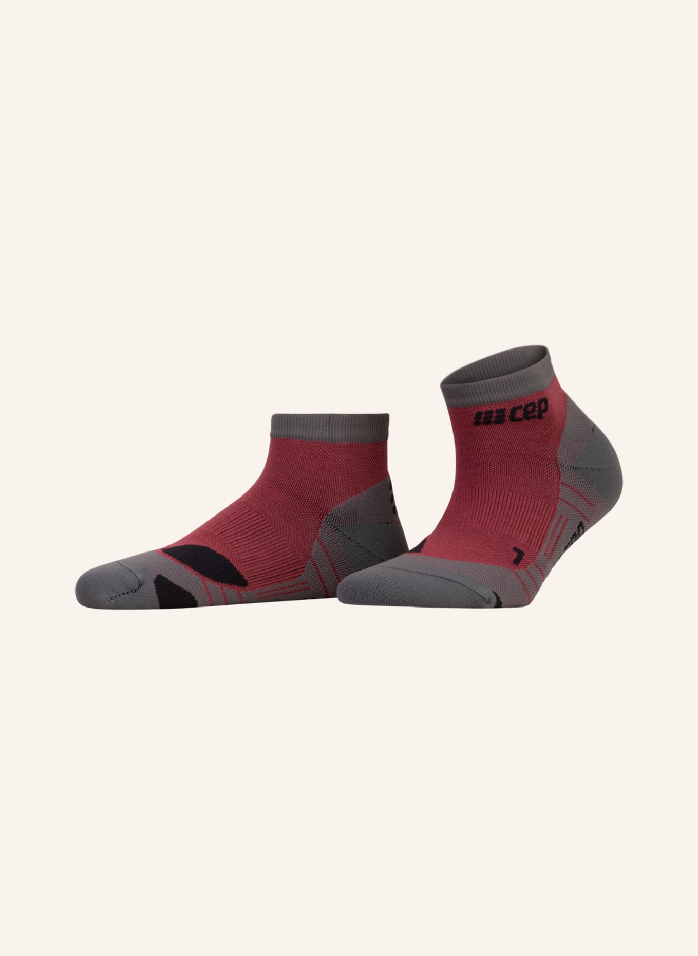 cep Trekové ponožky LIGHT MERINO COMPRESSION - LOW CUT, Barva: ŠEDÁ/ FUCHSIOVÁ (Obrázek 1)