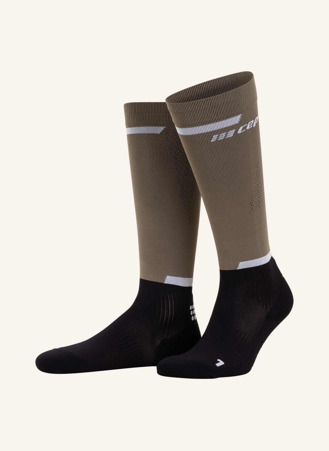 cep Running socks THE RUN COMPRESSION 4.0, Color: OLIVE/ BLACK (Image 1)