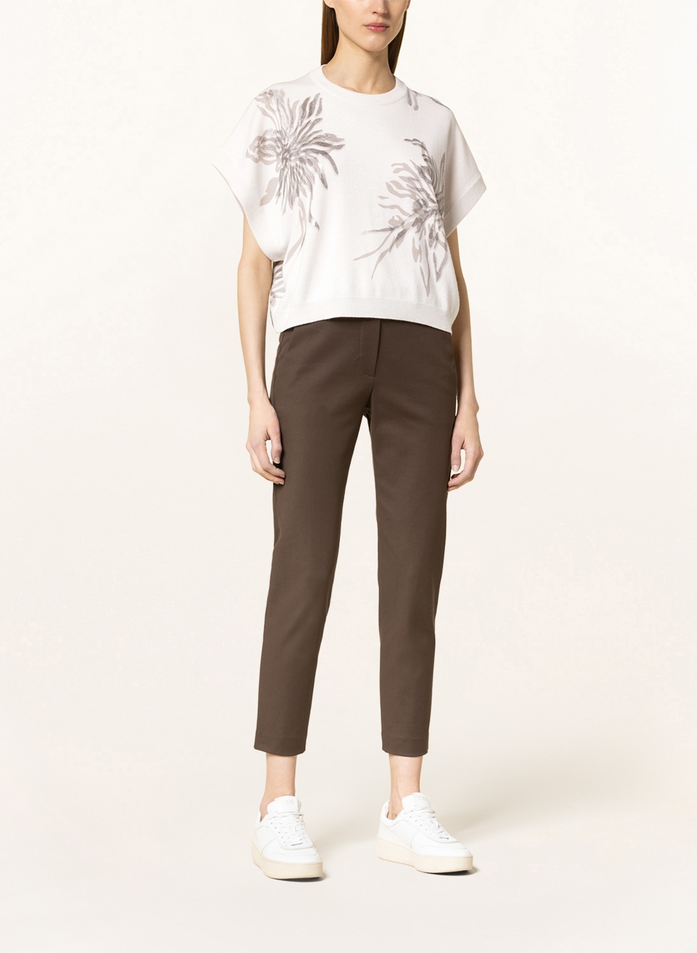 BRUNELLO CUCINELLI Strickshirt mit Cashmere, Farbe: CREME/ TAUPE/ SILBER (Bild 2)