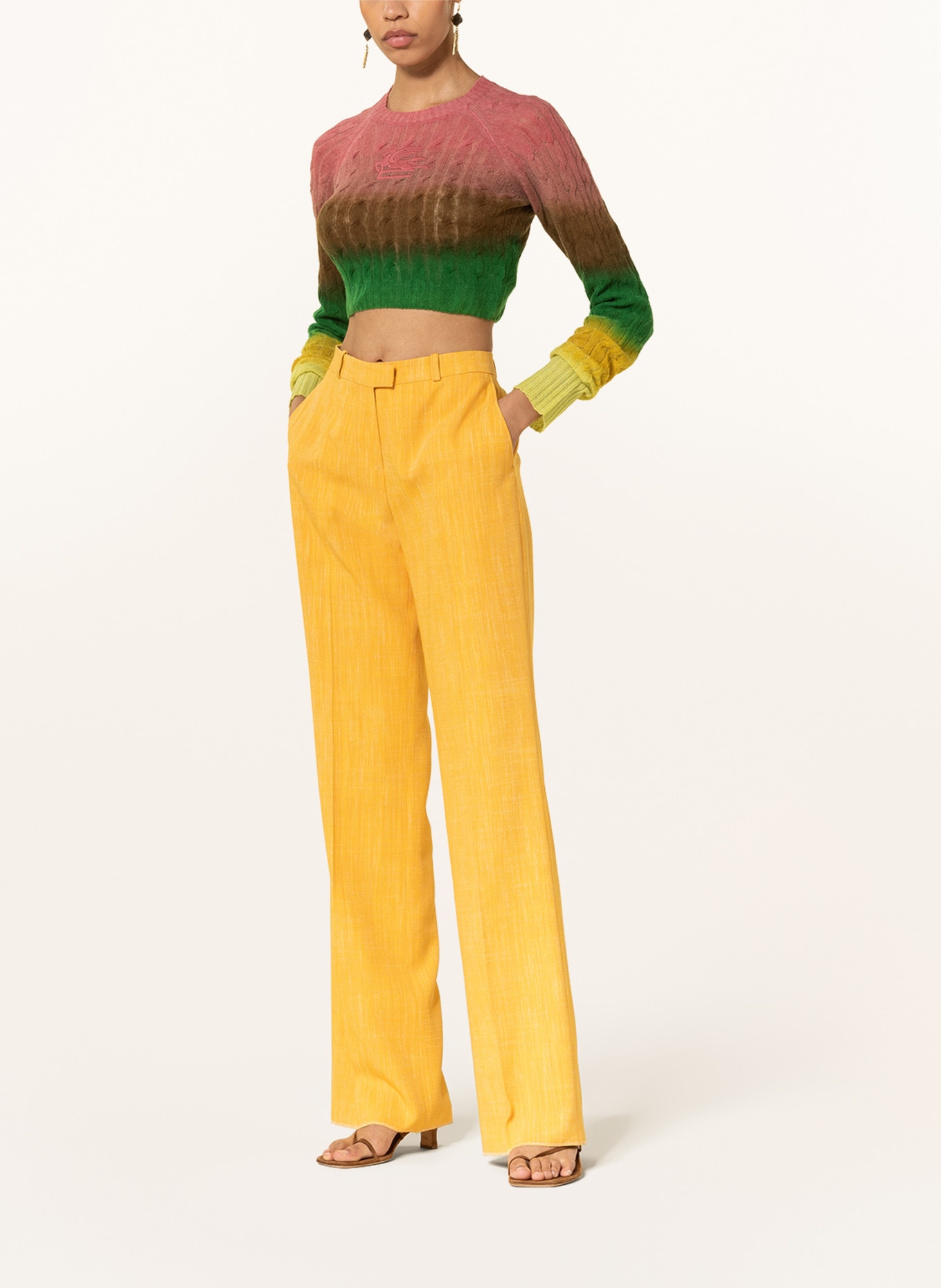 ETRO Cropped sweater, Color: ROSE/ BROWN/ GREEN (Image 2)