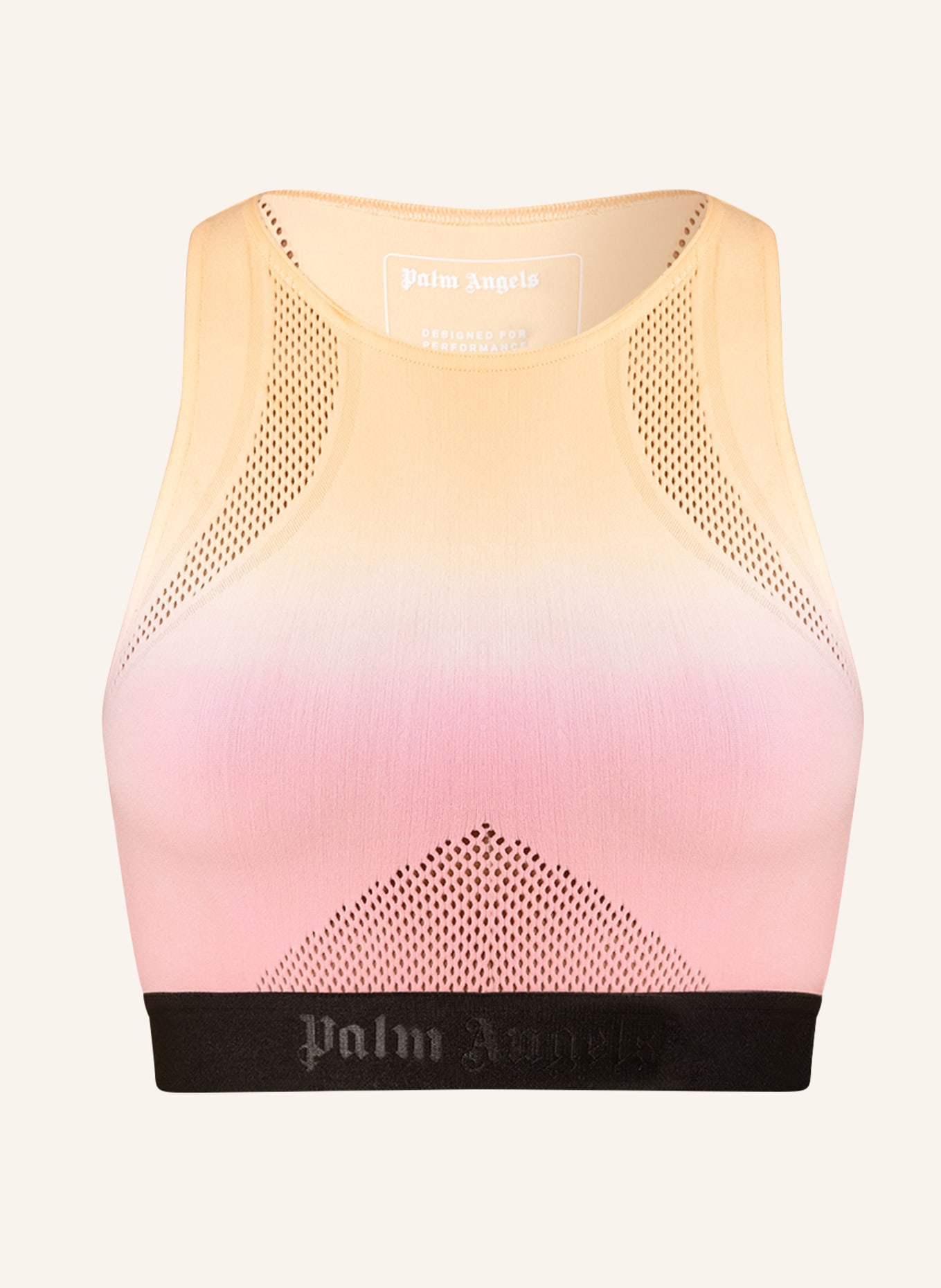 Palm Angels Cropped top, Color: PINK/ BLACK/ DARK YELLOW (Image 1)