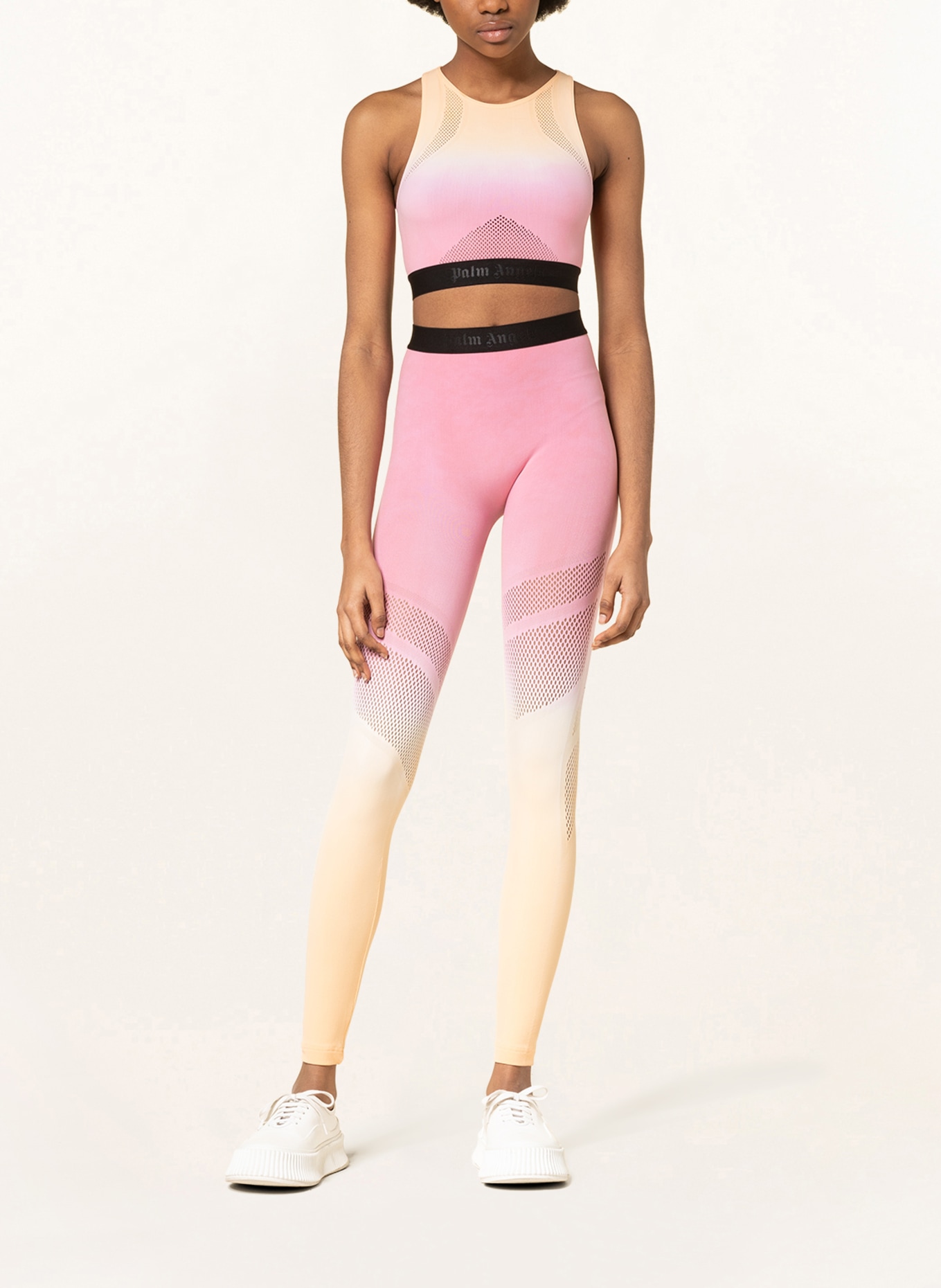 Palm Angels Cropped top, Color: PINK/ BLACK/ DARK YELLOW (Image 2)