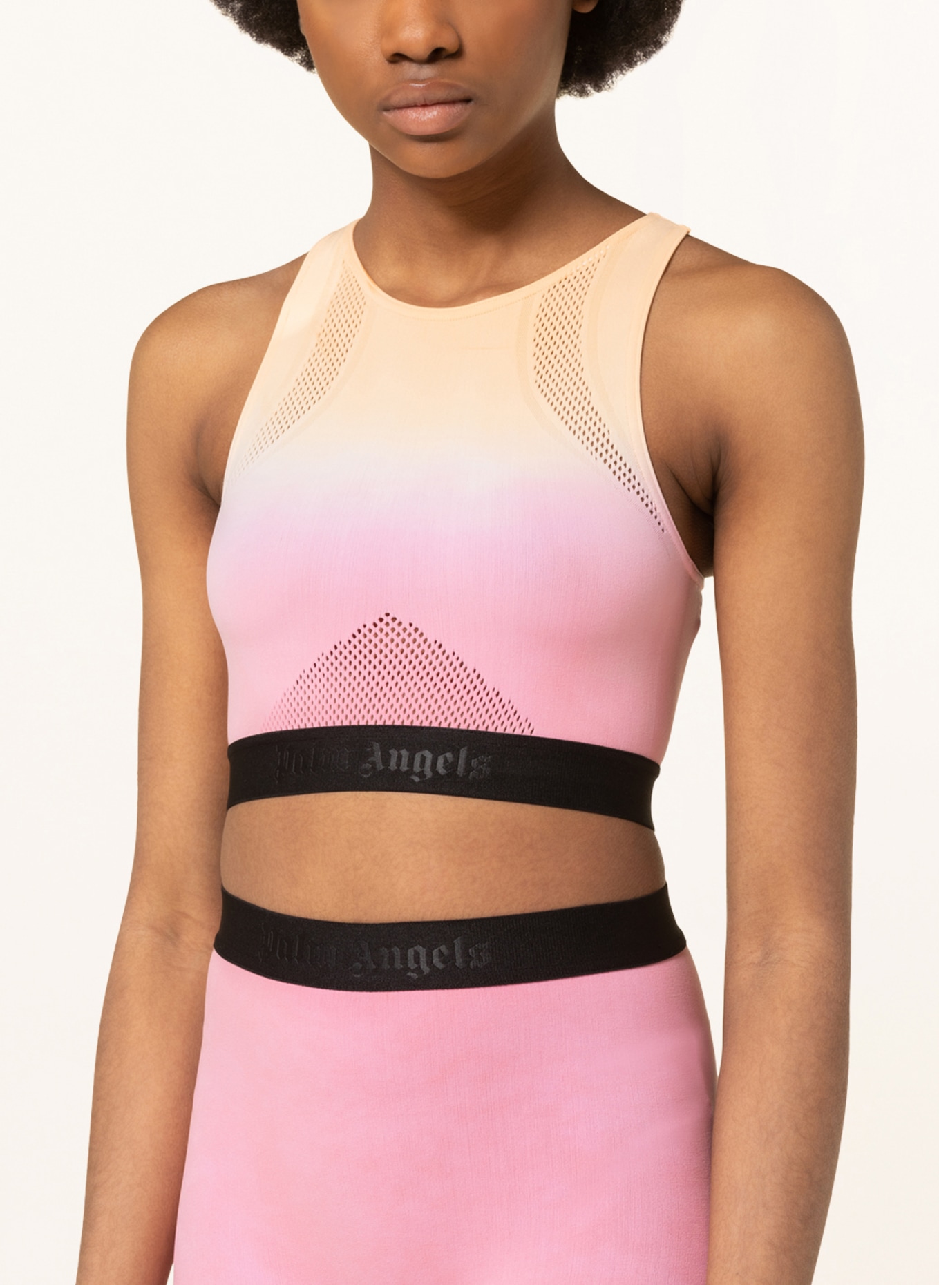 Palm Angels Cropped top, Color: PINK/ BLACK/ DARK YELLOW (Image 4)