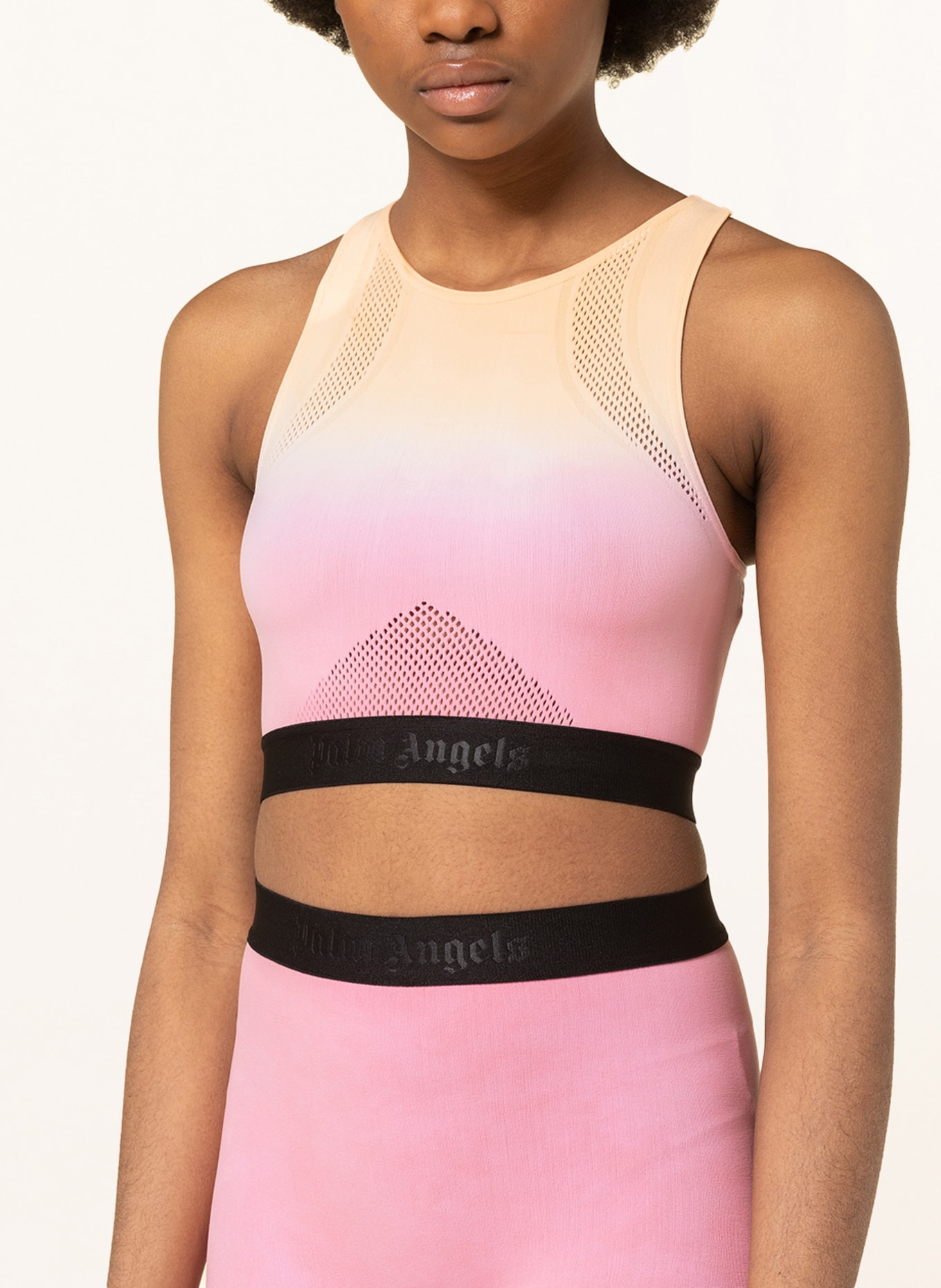 Palm Angels Cropped top, Color: PINK/ BLACK/ DARK YELLOW (Image 5)