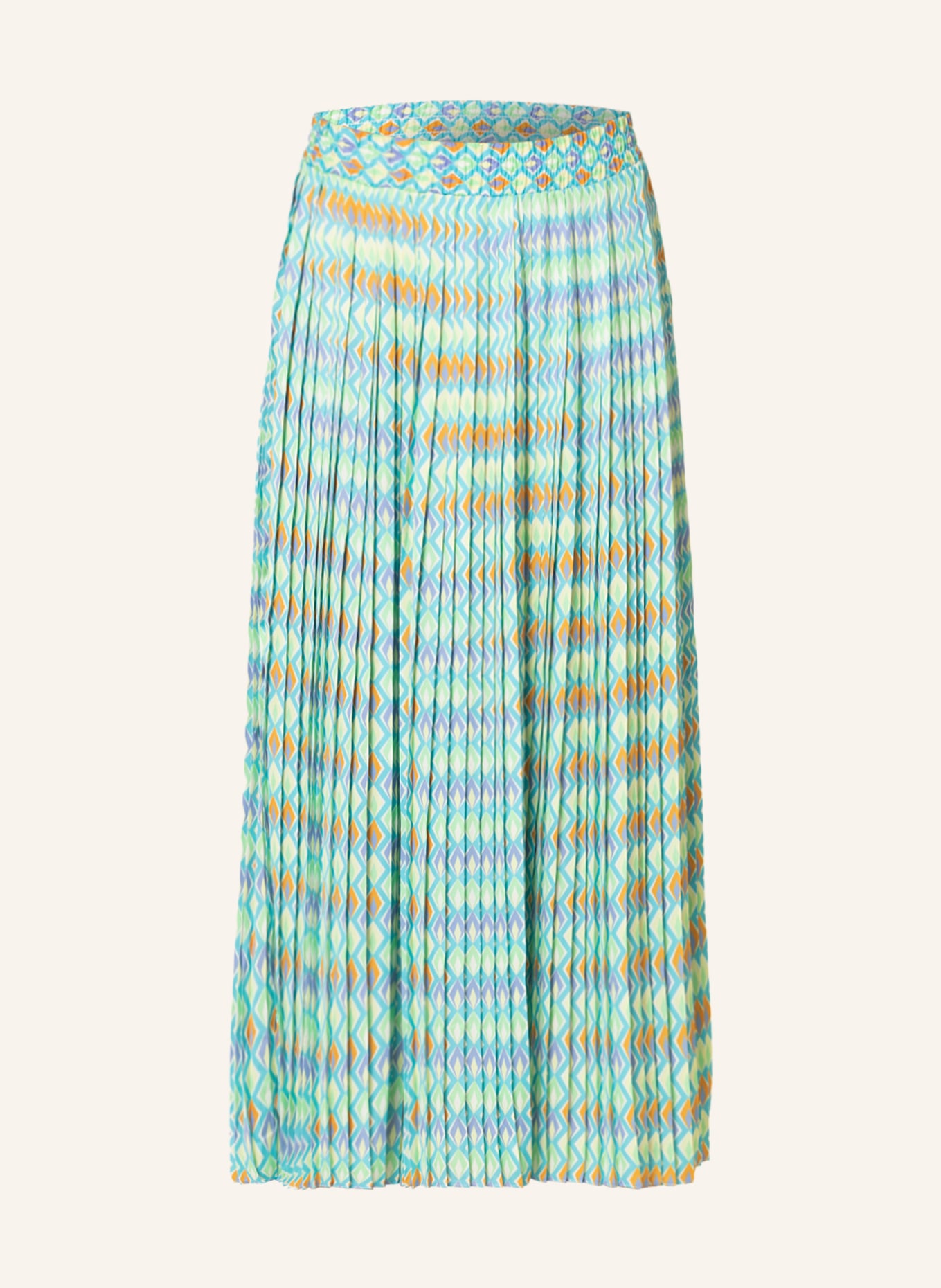 rich&royal Pleated skirt, Color: CREAM/ TURQUOISE/ LIGHT GREEN (Image 1)