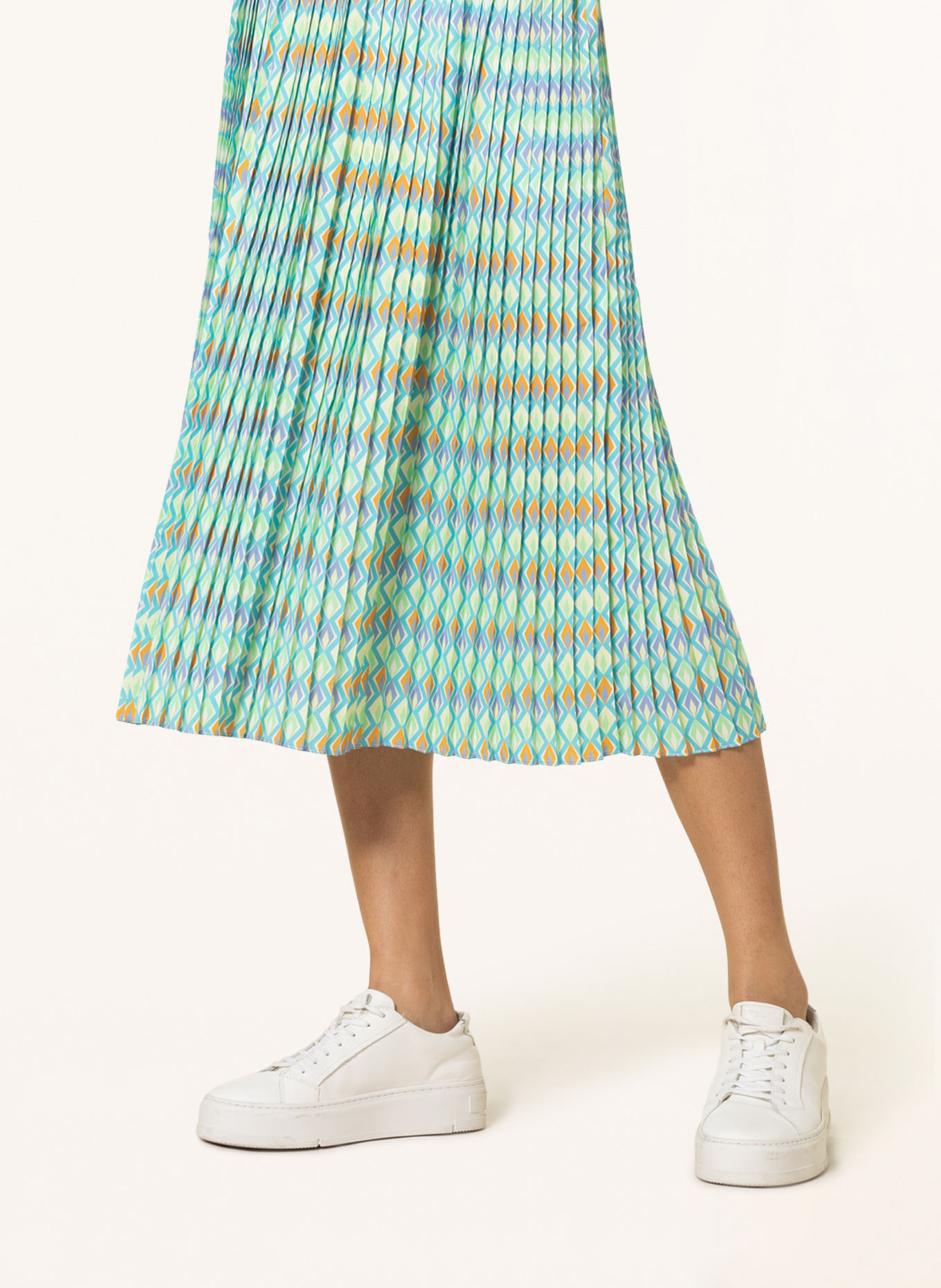 rich&royal Pleated skirt, Color: CREAM/ TURQUOISE/ LIGHT GREEN (Image 4)