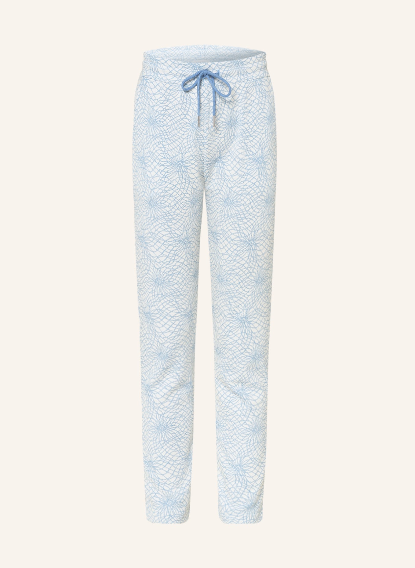 rich&royal Knit trousers in jogger style, Color: CREAM/ LIGHT BLUE/ SILVER (Image 1)