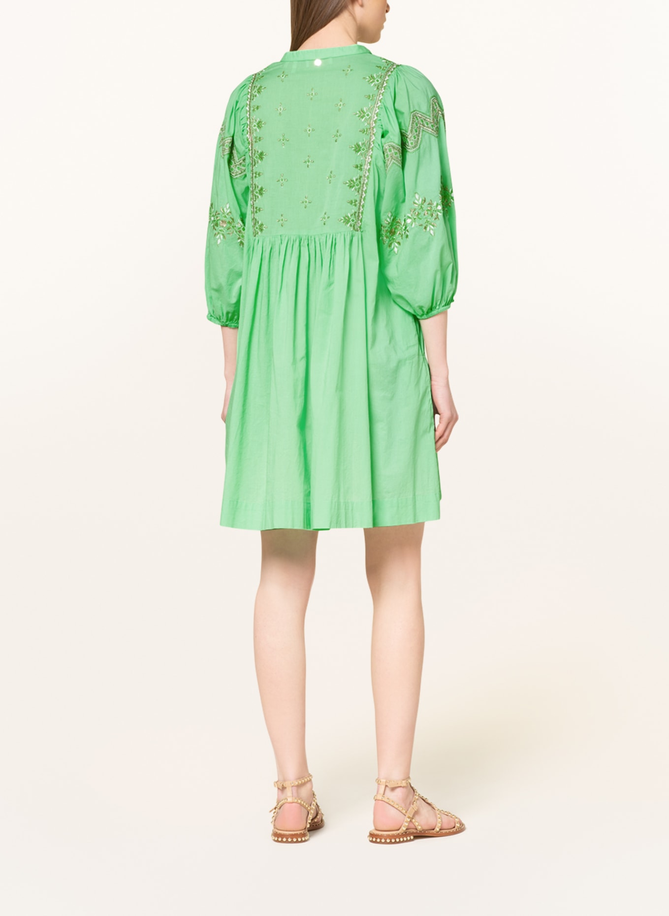 rich&royal Dress with 3/4 sleeves, Color: LIGHT GREEN (Image 3)