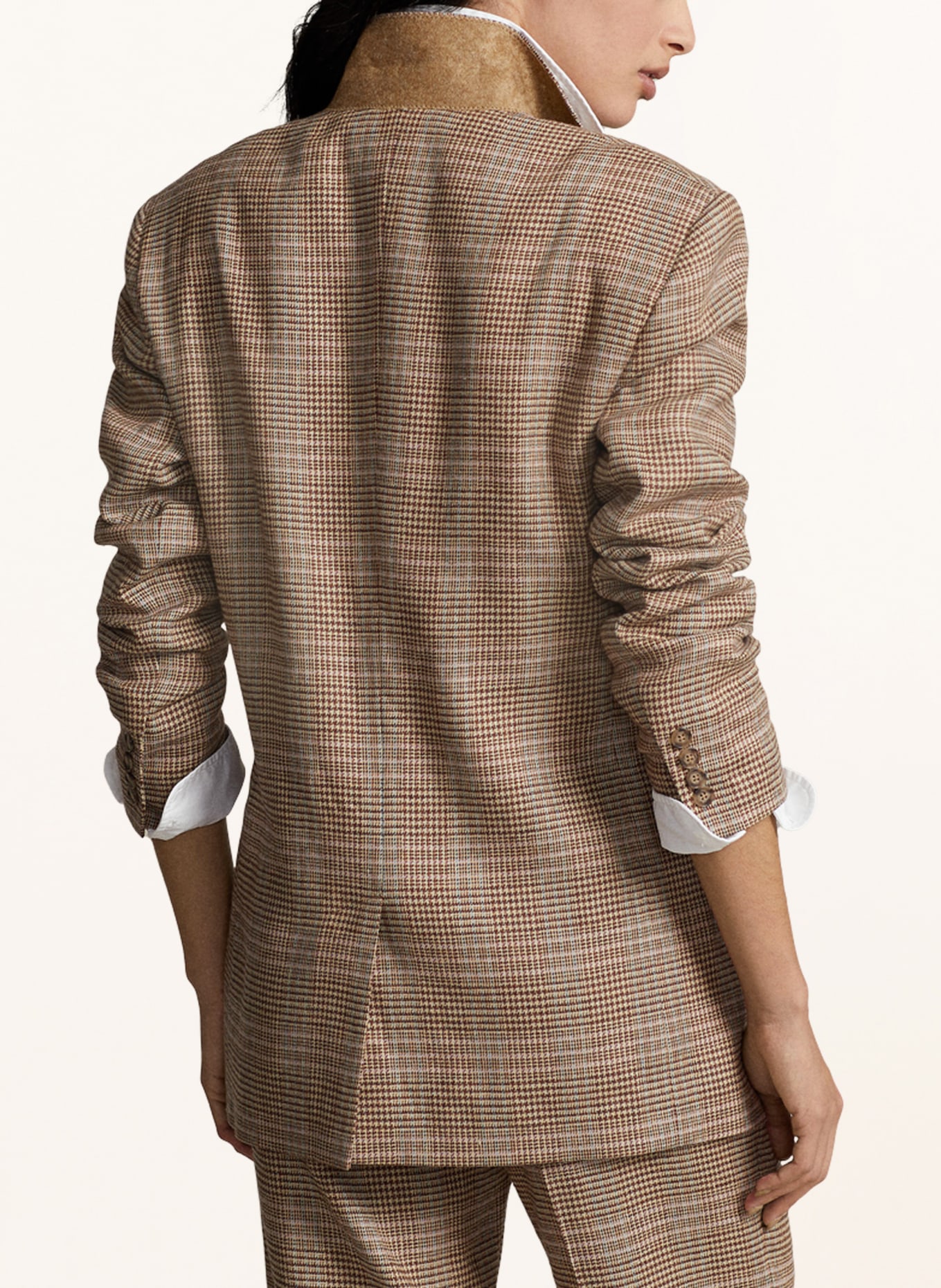 POLO RALPH LAUREN Blazer with linen, Color: DARK BROWN/ BEIGE (Image 3)