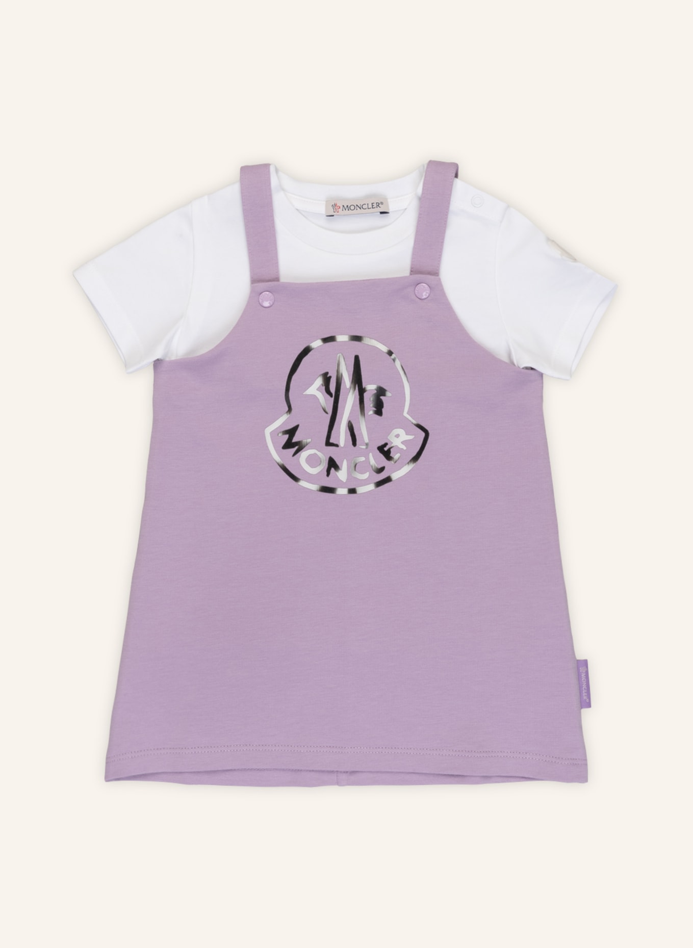 MONCLER enfant Set: T-Shirt und Kleid, Farbe: WEISS/ HELLLILA (Bild 1)