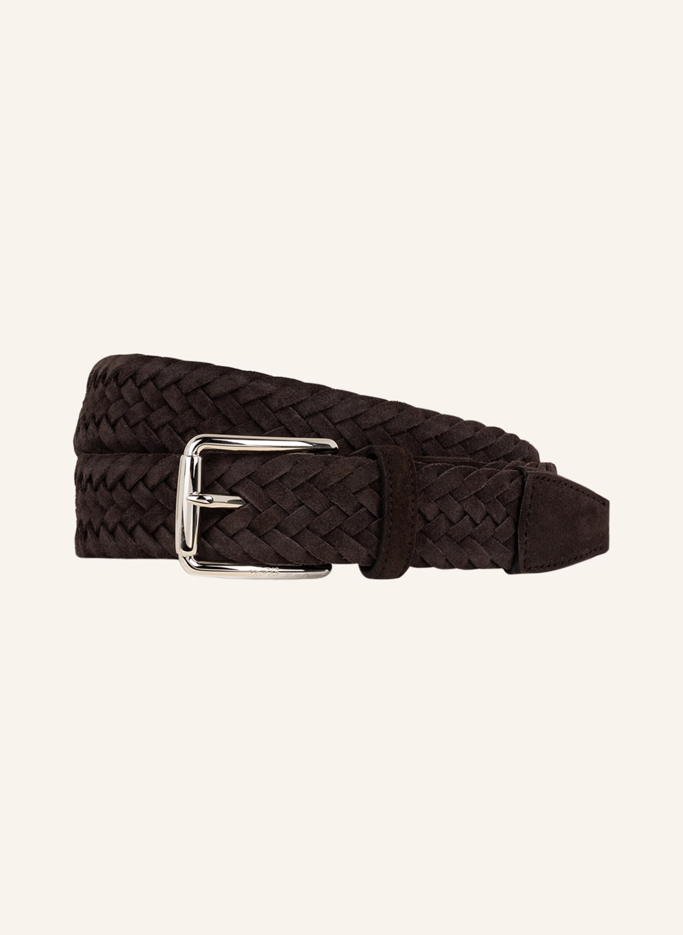 TOD'S Braided belt, Color: DARK BROWN/ SILVER (Image 1)