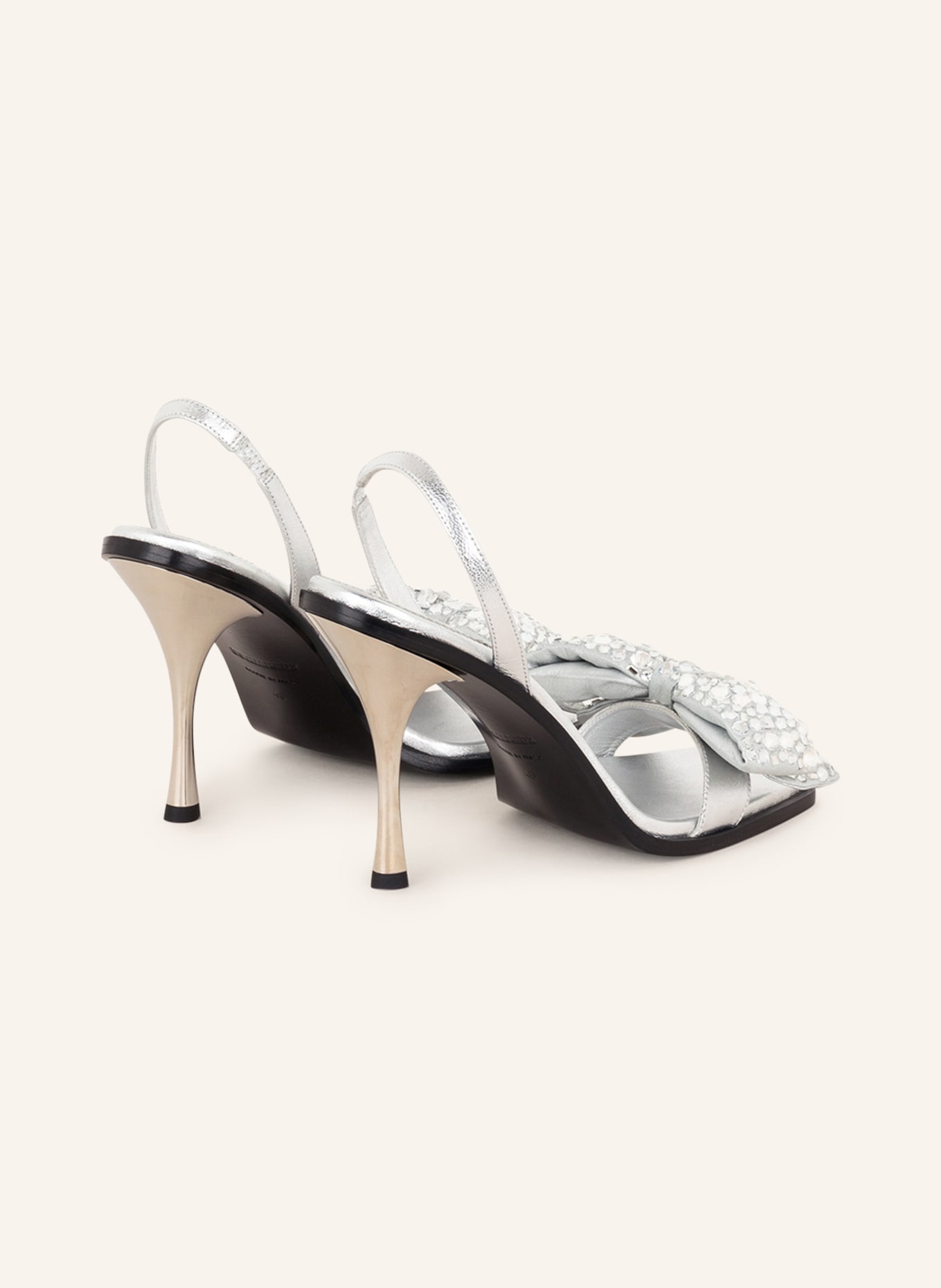 DSQUARED2 Sandals with decorative gems, Color: SILVER (Image 2)