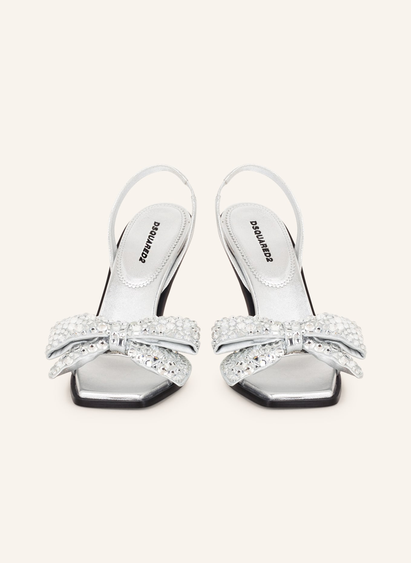 DSQUARED2 Sandals with decorative gems, Color: SILVER (Image 3)